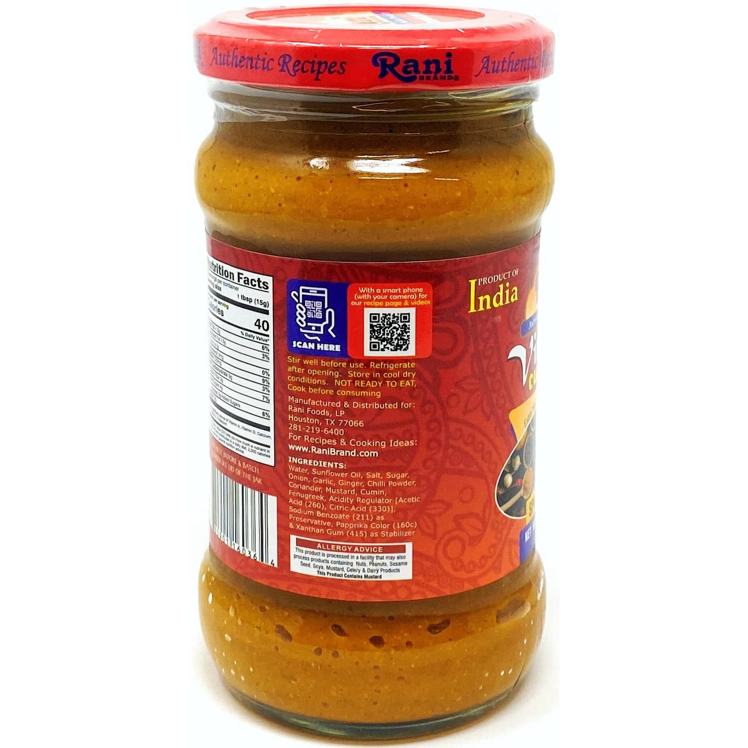 Rani Vindaloo Curry Cooking Spice Paste, Hot 10.5oz (300g) Glass Jar, Pack of 5+1 FREE ~ No Colors, All Natural, NON-GMO, Vegan, Gluten Free, Indian Origin (Size 10.5oz (300g))