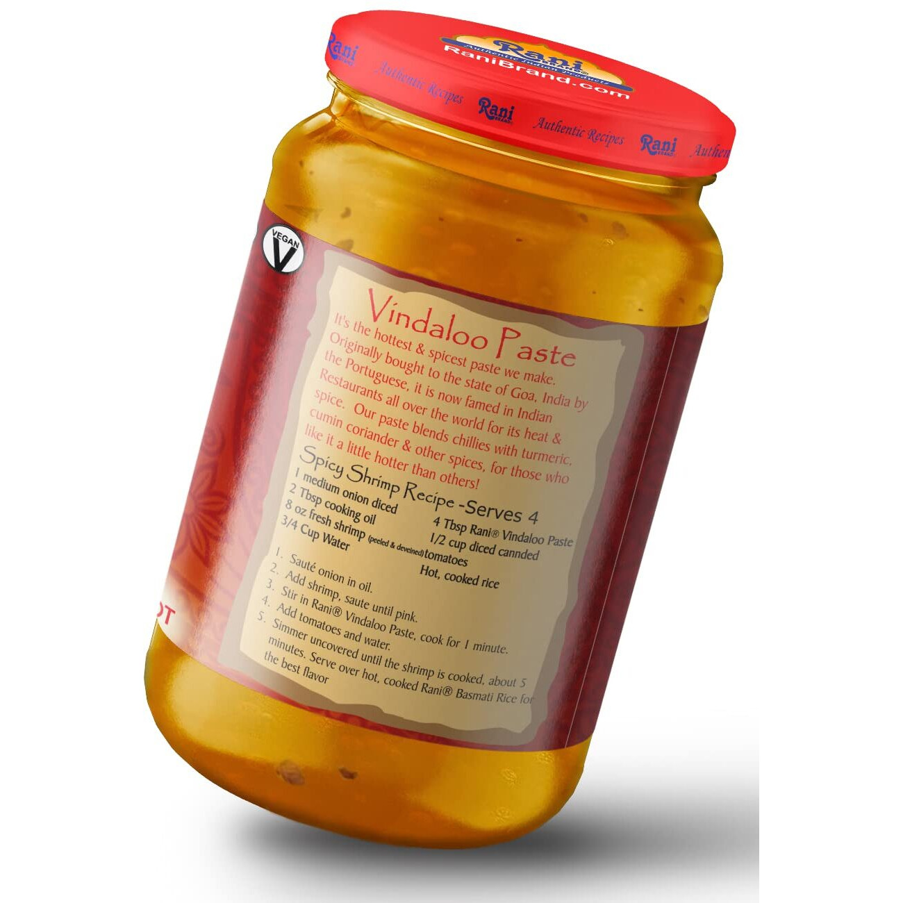 Rani Vindaloo Curry Cooking Spice Paste, Hot 26.5oz (750g) Glass Jar ~ No Colors, All Natural, NON-GMO, Vegan, Gluten Free, Indian Origin (Size 26.5oz (750g))