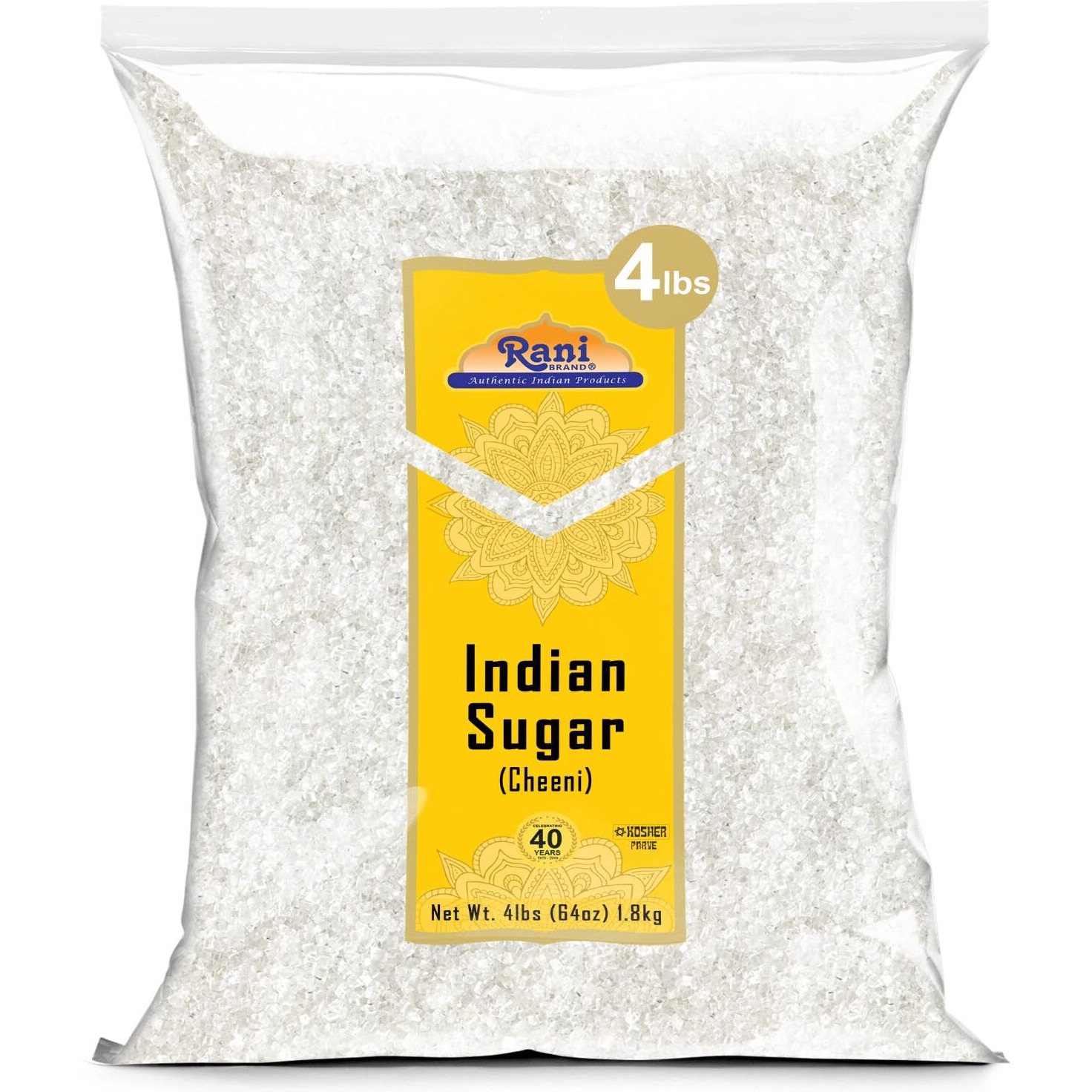 Rani Indian Sugar Khand (Khandsari) 64oz (4lbs) 1.81kg Bulk ~ All Natural, Gluten Friendly, Vegan, NON-GMO, Kosher, Indian Origin
