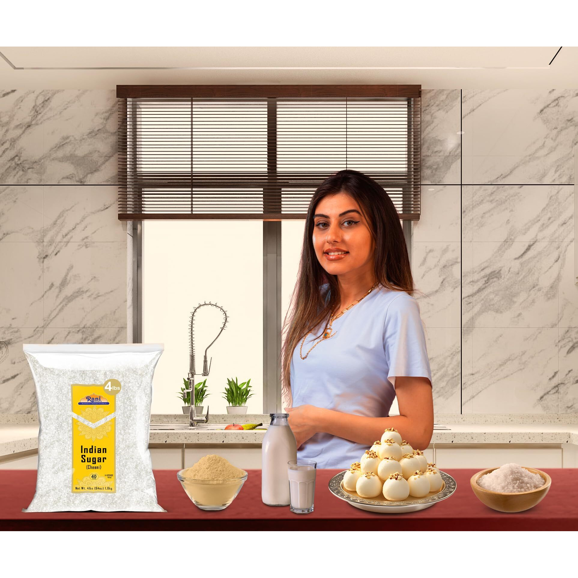 Rani Indian Sugar Khand (Khandsari) 64oz (4lbs) 1.81kg Bulk ~ All Natural, Gluten Friendly, Vegan, NON-GMO, Kosher, Indian Origin