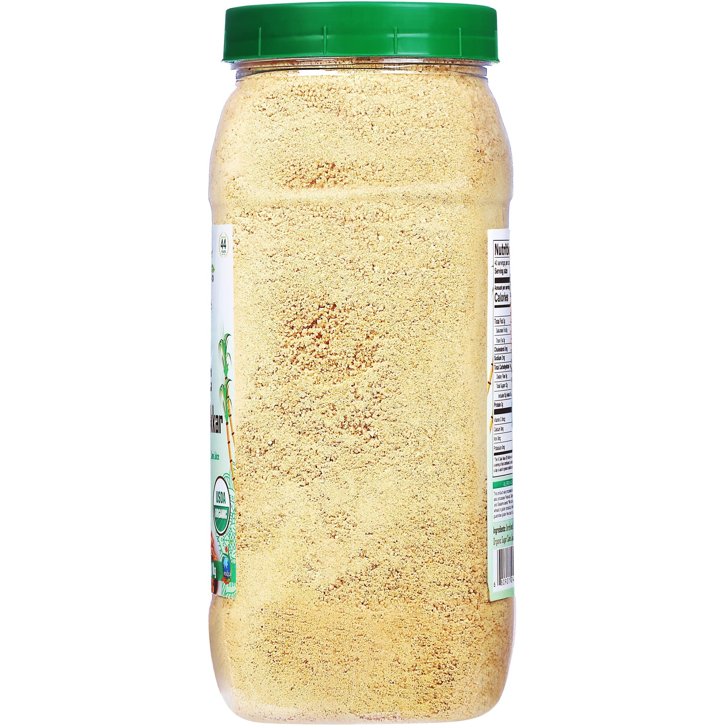 Rani Organic Jaggery Shakkar (Unrefined Evaporated Organic Sugar Cane Juice) 35oz (1kg) PET Jar ~ Gluten Friendly, Vegan, NON-GMO, No Salt or fillers, Indian Product, USDA Certified Organic