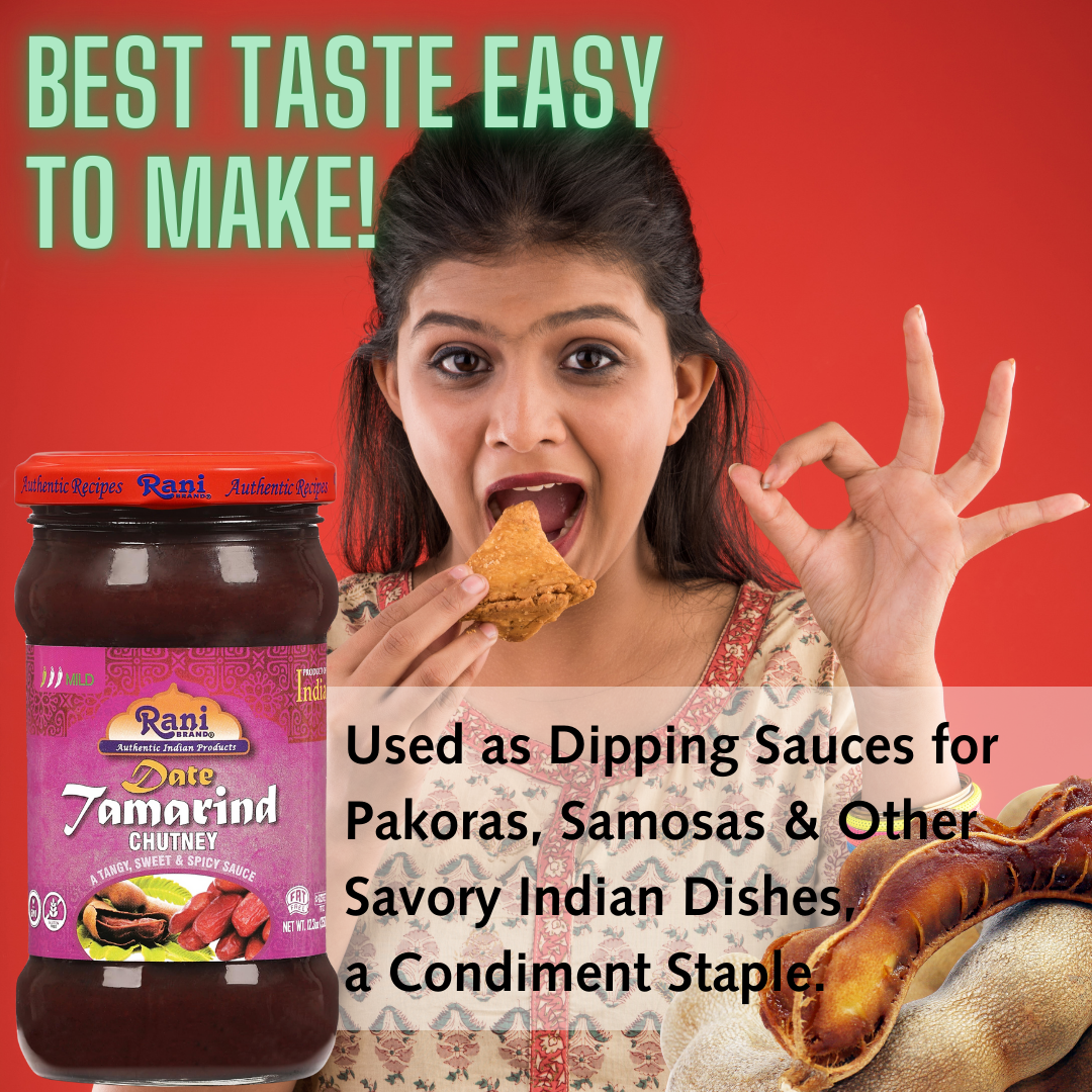 Rani Dates & Tamarind (Imli) Chutney 11.5oz (325g) Glass Jar, Ready to eat, Vegan, Pack of 5+1 FREE ~ Gluten Free, NON-GMO, No Colors, Indian Origin