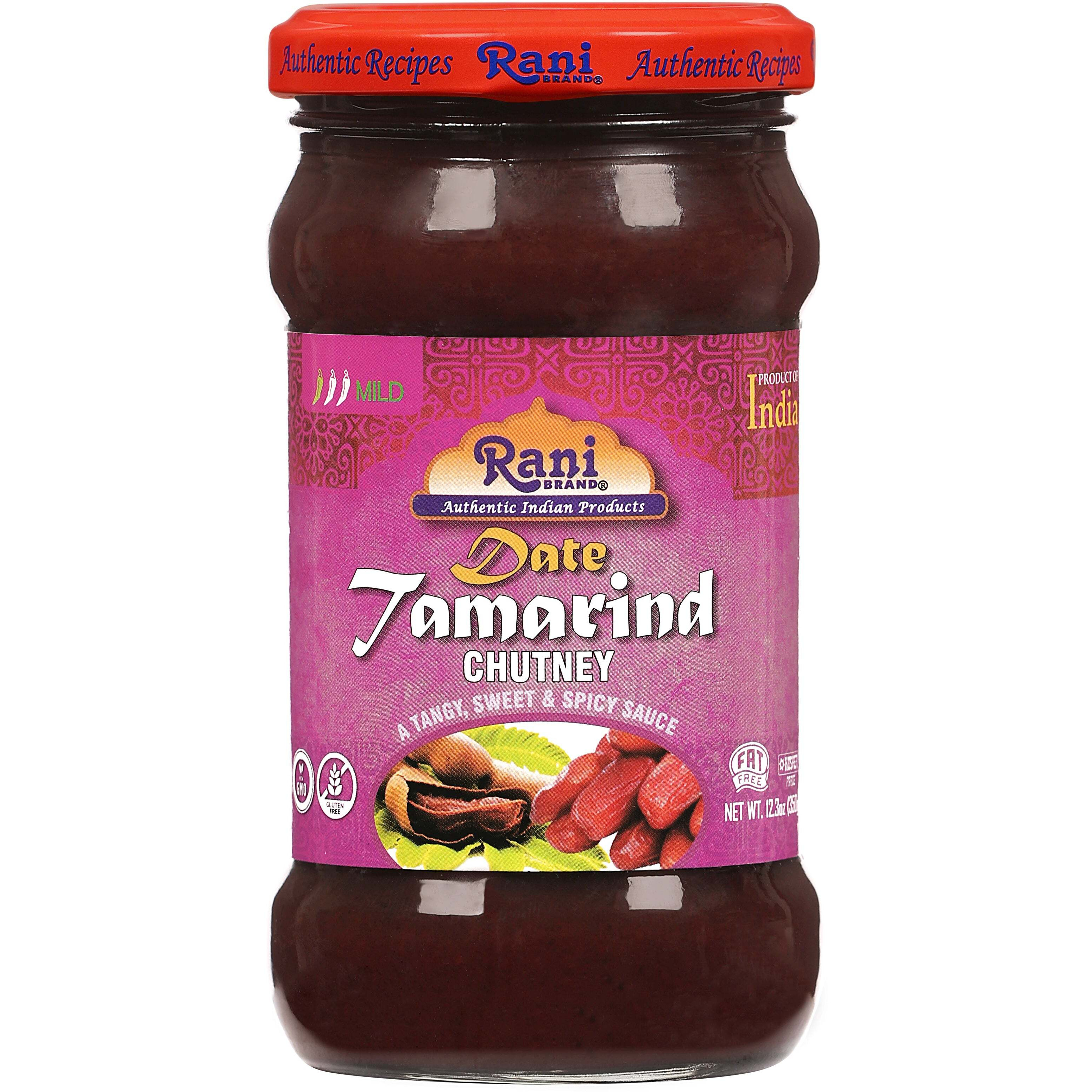 Rani Dates & Tamarind (Imli) Chutney 11.5oz (325g) Glass Jar, Ready to eat, Vegan, Pack of 5+1 FREE ~ Gluten Free, NON-GMO, No Colors, Indian Origin