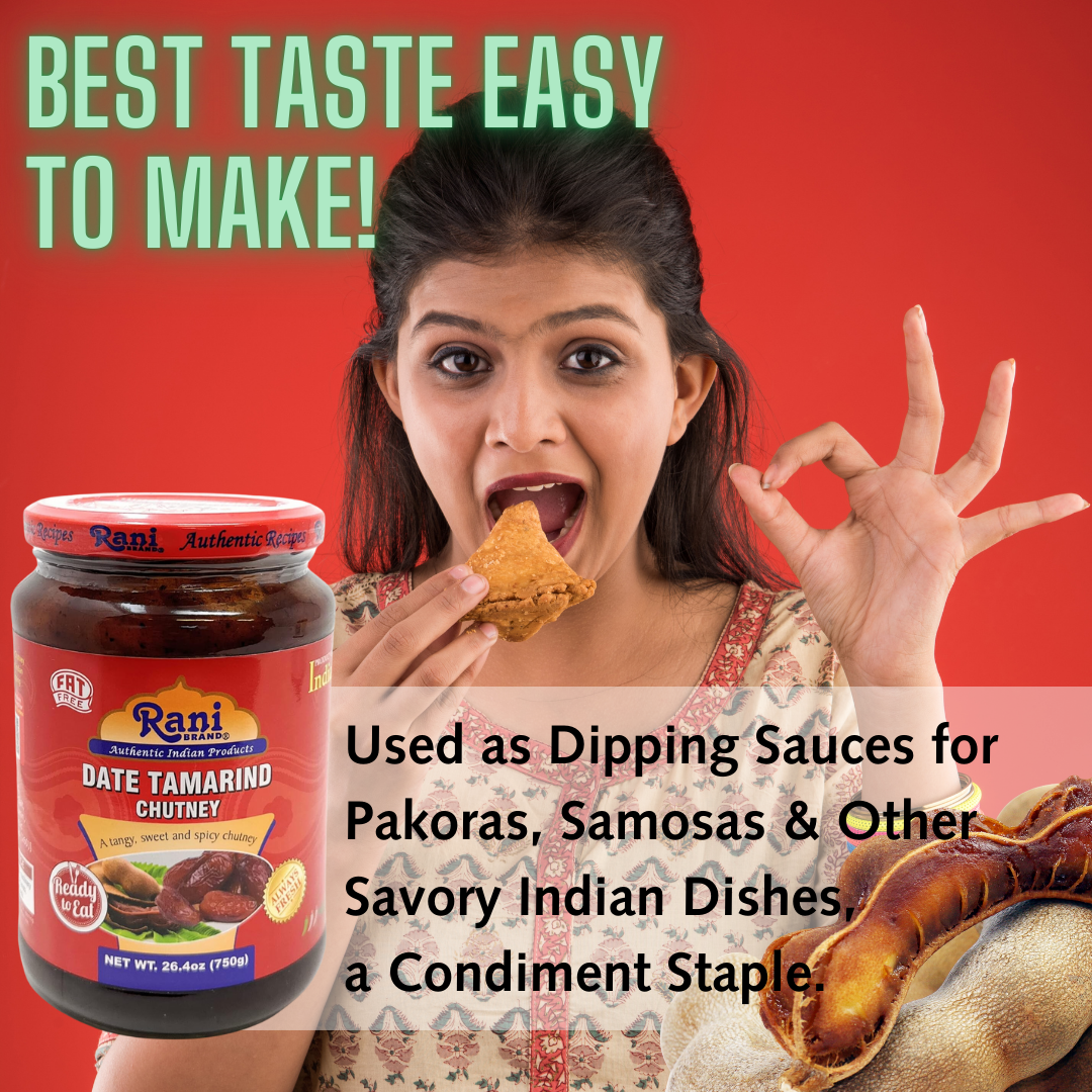 Rani Dates & Tamarind (Imli) Chutney 26.5oz (750g) Glass Jar, Ready to eat, Vegan ~ Gluten Free, NON-GMO, No Colors, Indian Origin