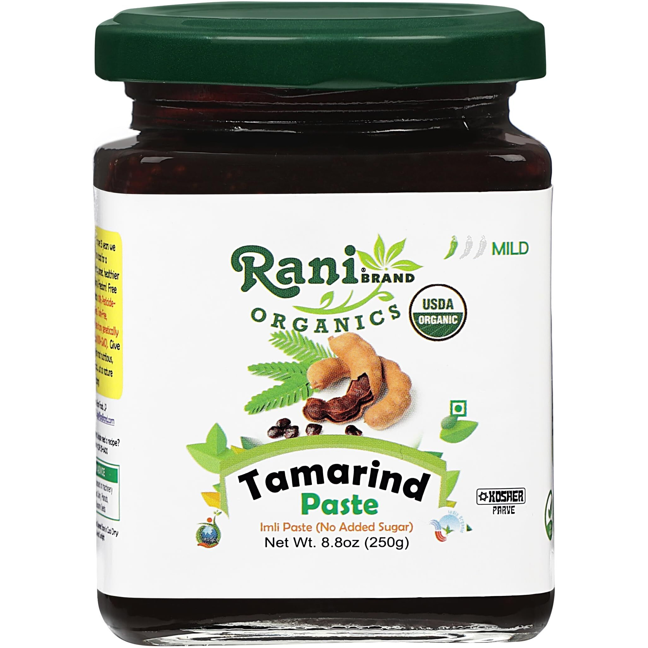 Rani Organic Tamarind Paste (Imli Paste) 8.8oz (250g) Glass Jar, No Sugar Added ~ All Natural, Vegan, Gluten Free, No Colors, NON-GMO, Indian Origin, USDA Certified Organic