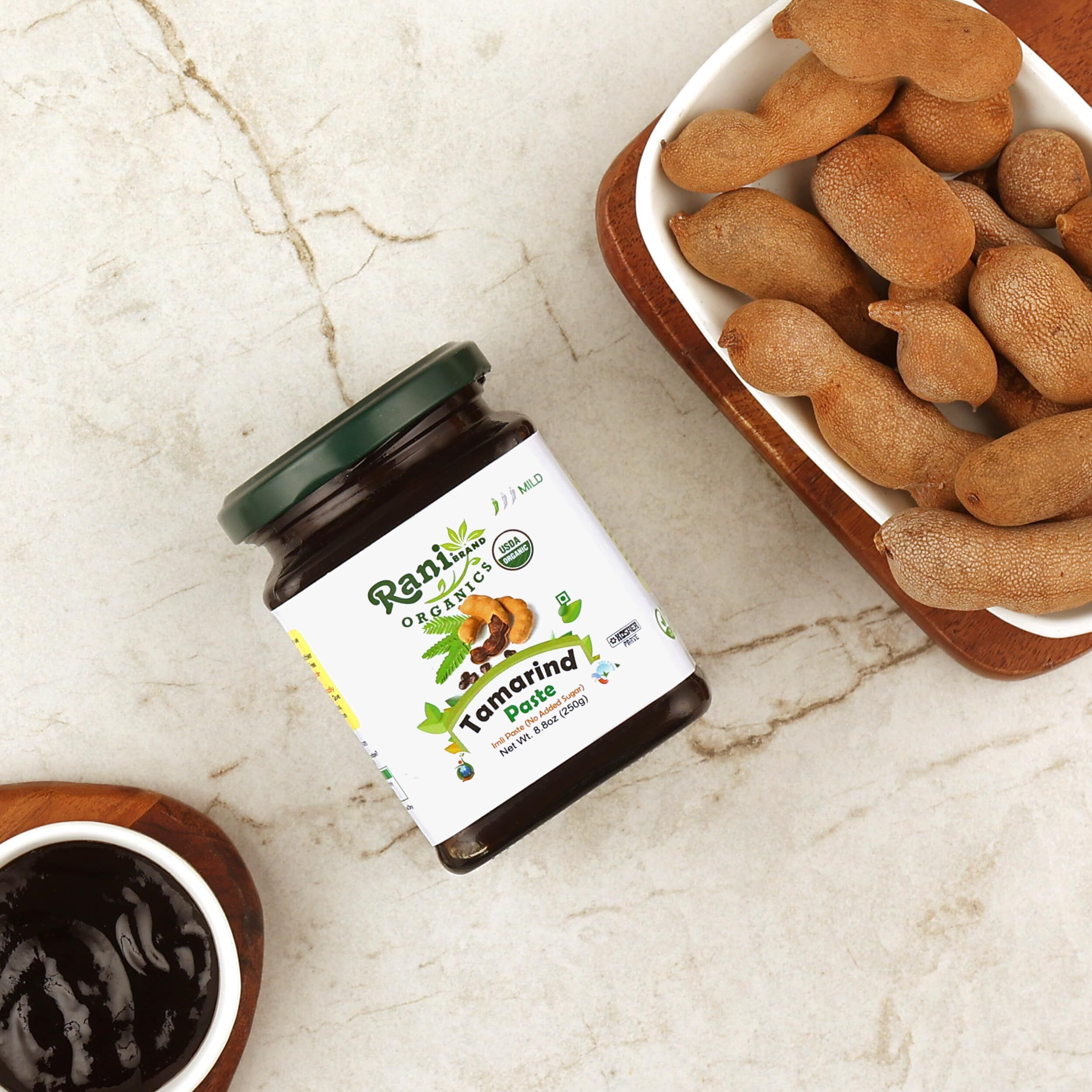 Rani Organic Tamarind Paste (Imli Paste) 8.8oz (250g) Glass Jar, No Sugar Added ~ All Natural, Vegan, Gluten Free, No Colors, NON-GMO, Indian Origin, USDA Certified Organic