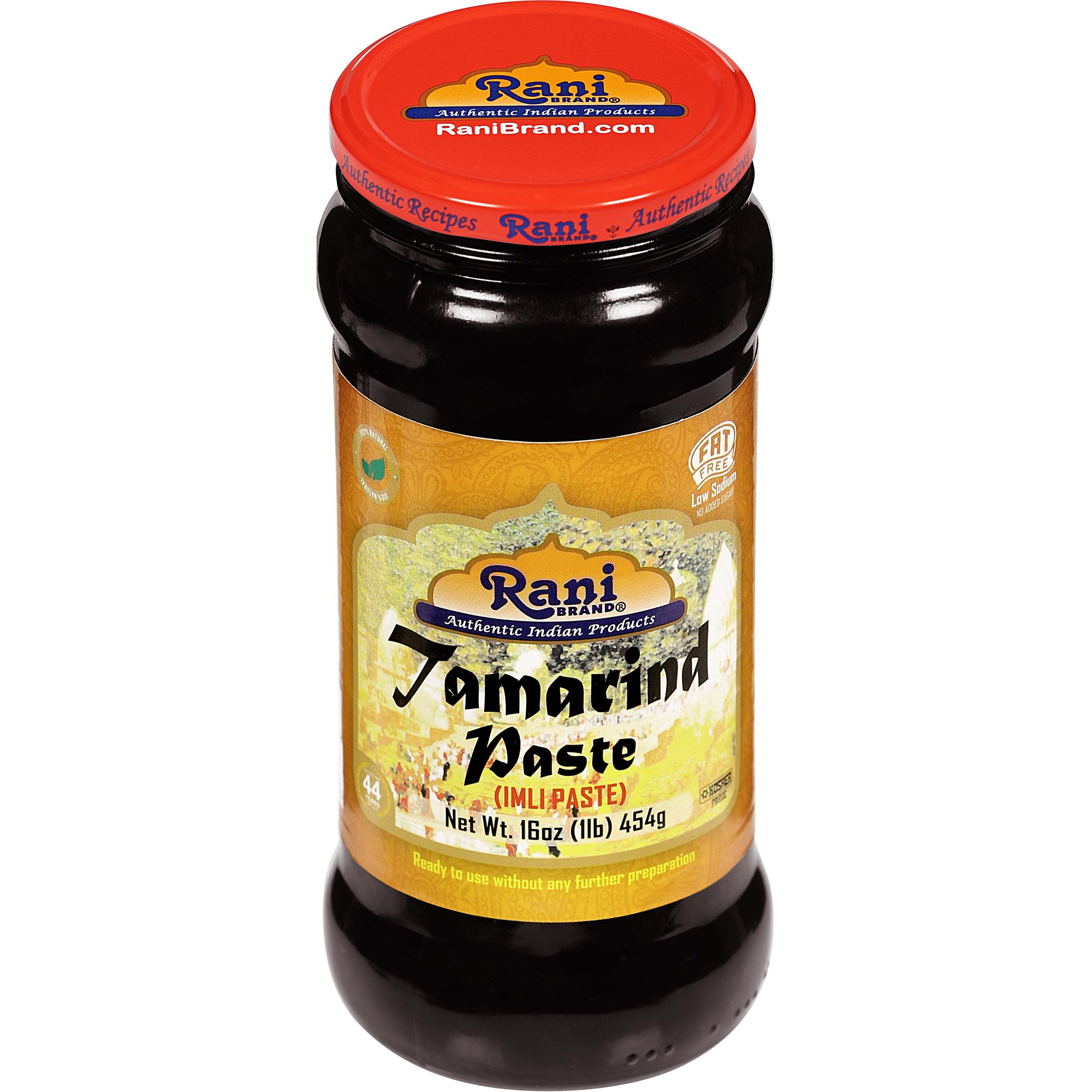 Rani Tamarind Paste Puree (Imli) 16oz (1lb) 454g Glass Jar, No added sugar, Pack of 5+1 FREE ~ All Natural, Vegan, Gluten Free, No Colors, NON-GMO, Indian Origin (Size 16oz (1lb) 454g)