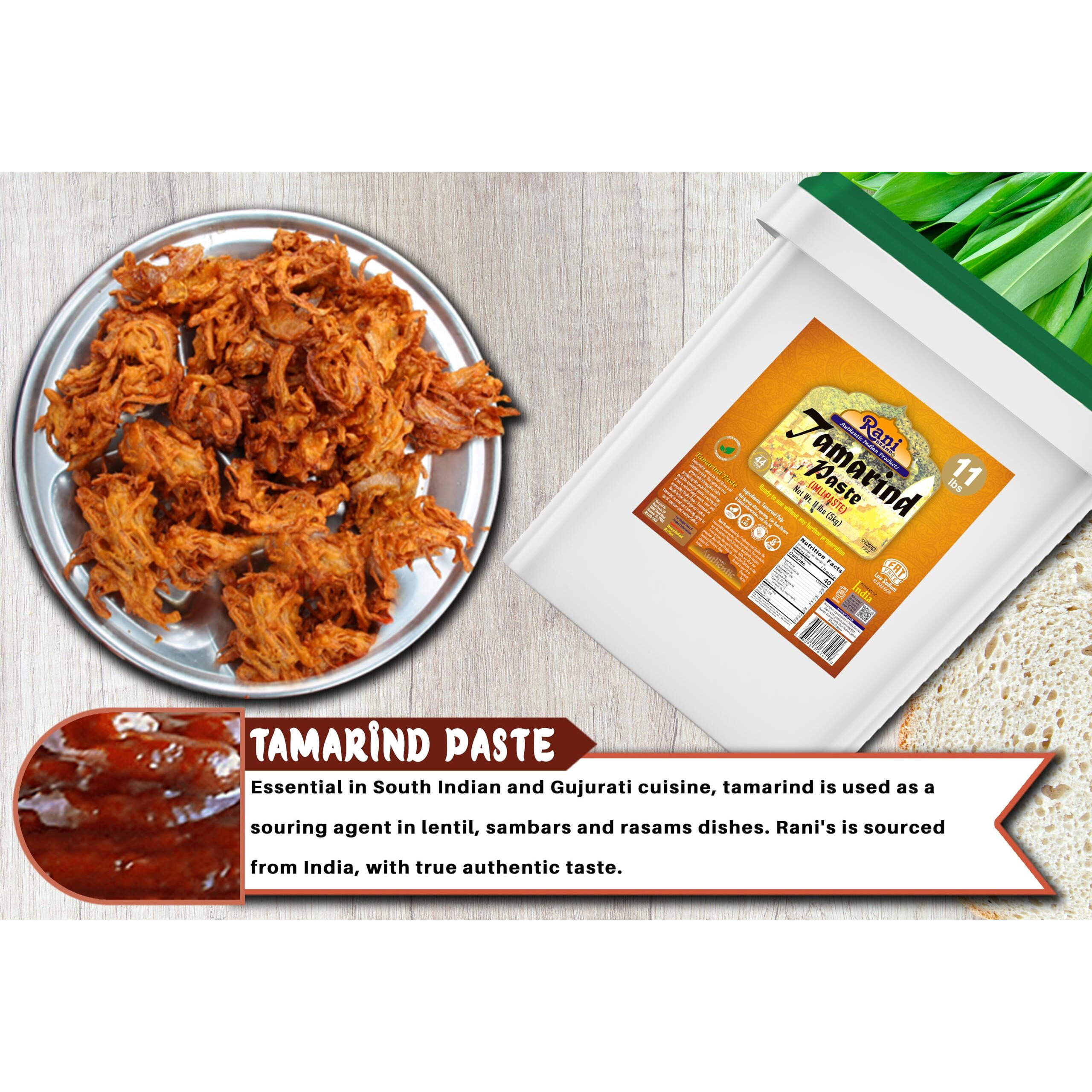 Rani Tamarind Paste Puree (Imli) 176oz (11lbs) 5kg Bulk, No added sugar ~ All Natural, Vegan, Gluten Free, No Colors, NON-GMO, Kosher, Indian Origin (Size 176oz (11lbs) 5kg)
