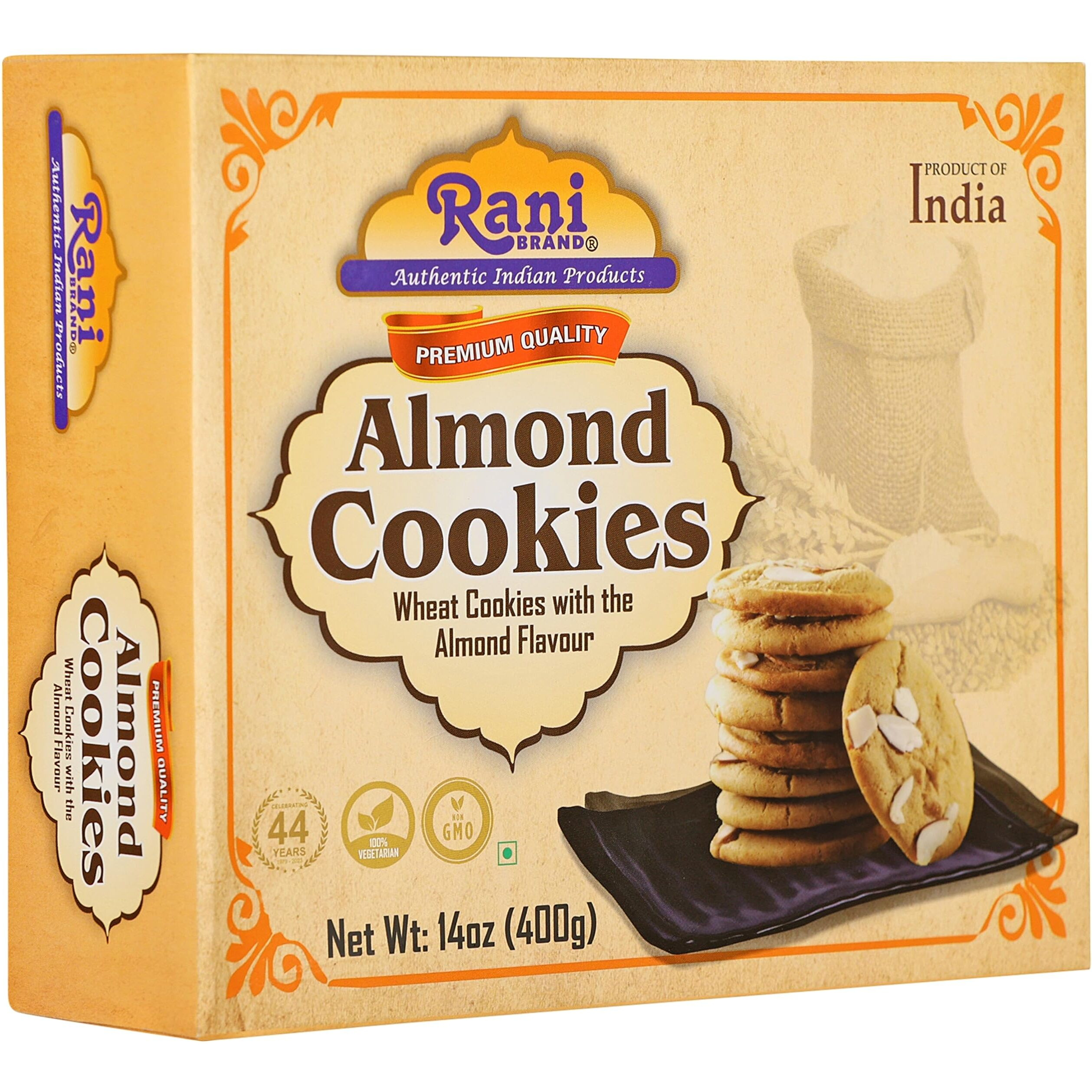 Rani Cookies Variety Pack of 4 (Gur Atta, Almond, Ajwain, Dry Fruits) 14oz (400g) each, Premium Quality Indian Cookies ~ Vegan, Non-GMO, Indian Origin