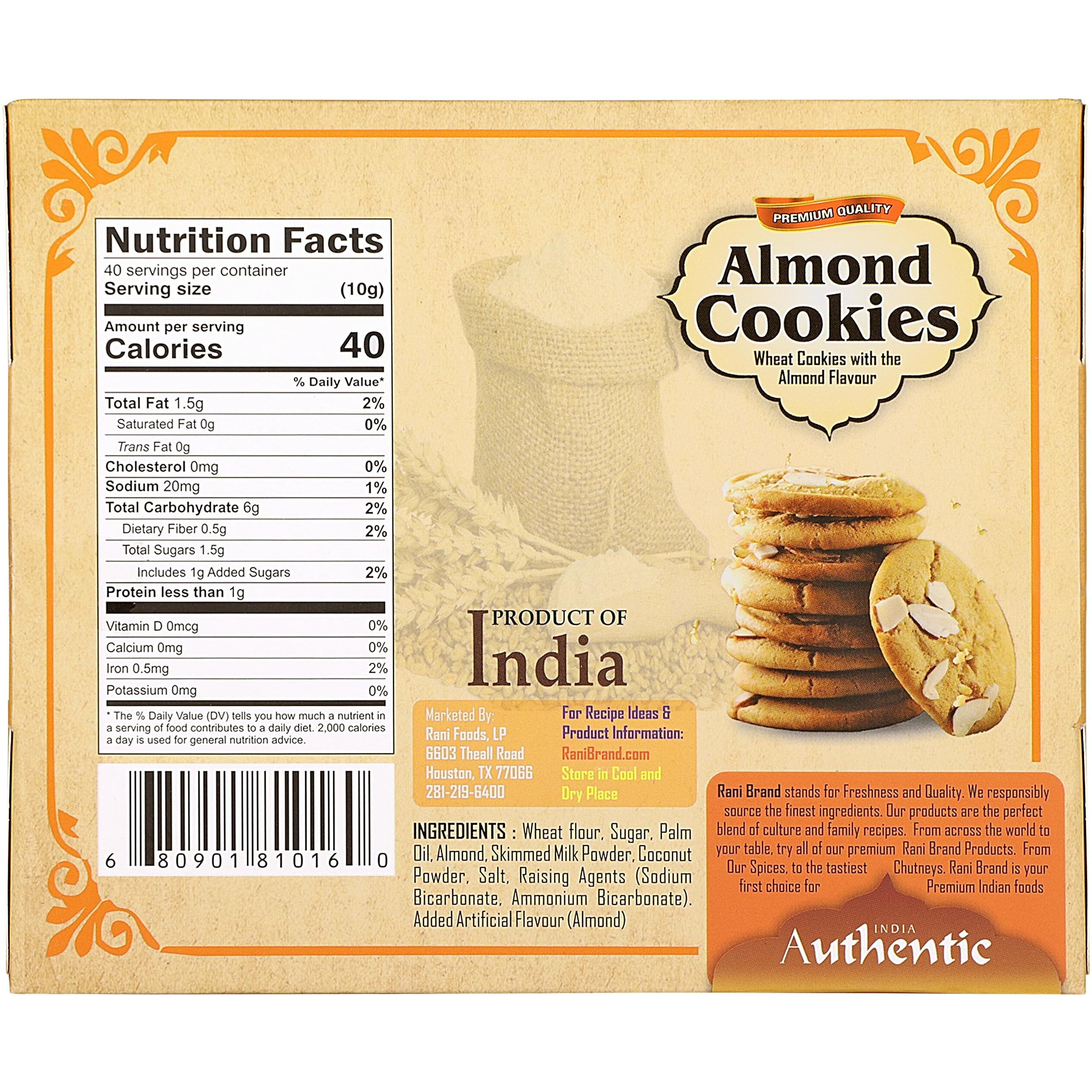 Rani Cookies Variety Pack of 4 (Gur Atta, Almond, Ajwain, Dry Fruits) 14oz (400g) each, Premium Quality Indian Cookies ~ Vegan, Non-GMO, Indian Origin
