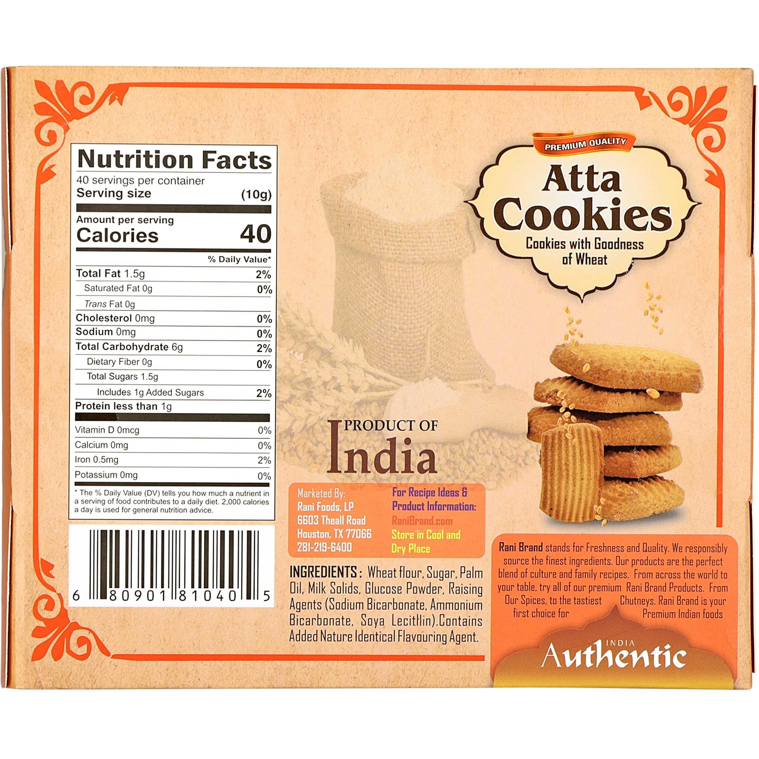 Rani Cookies Variety Pack of 4 (Jeera, Choco Chip, Dry Fruits, Atta) 14oz (400g) each, Premium Quality Indian Cookies ~ Vegan, Non-GMO, Indian Origin
