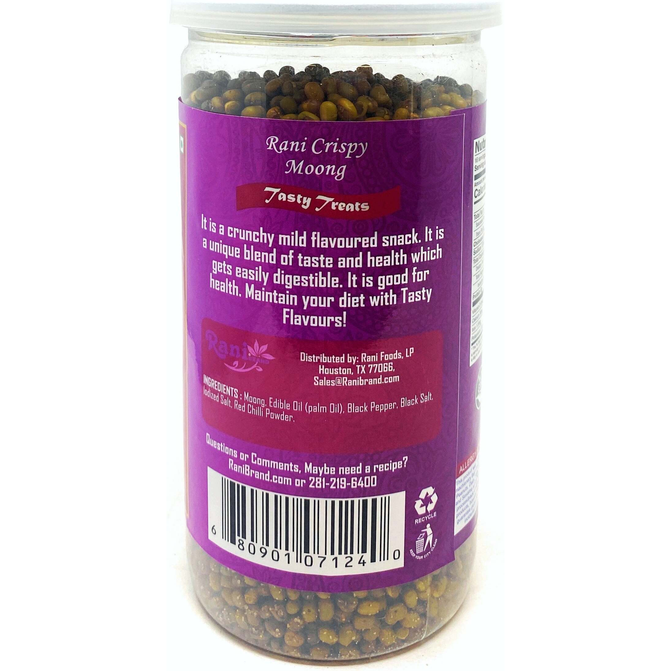 Rani Crispy Moong 14oz (400g) Vacuum Sealed, Easy Open Top, Resealable Container ~ Indian Tasty Treats, All Natural, Vegan, NON-GMO, Indian Origin