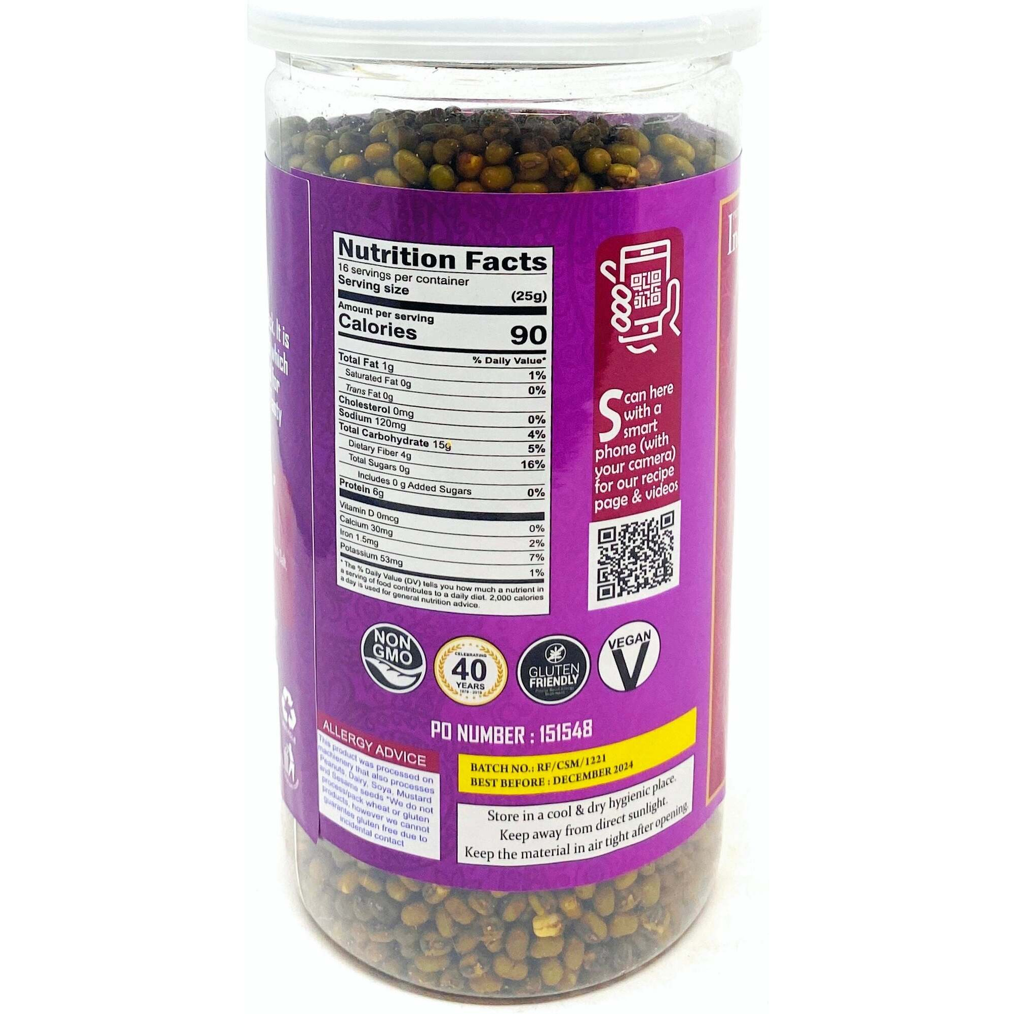Rani Crispy Moong 14oz (400g) Vacuum Sealed, Easy Open Top, Resealable Container ~ Indian Tasty Treats, All Natural, Vegan, NON-GMO, Indian Origin