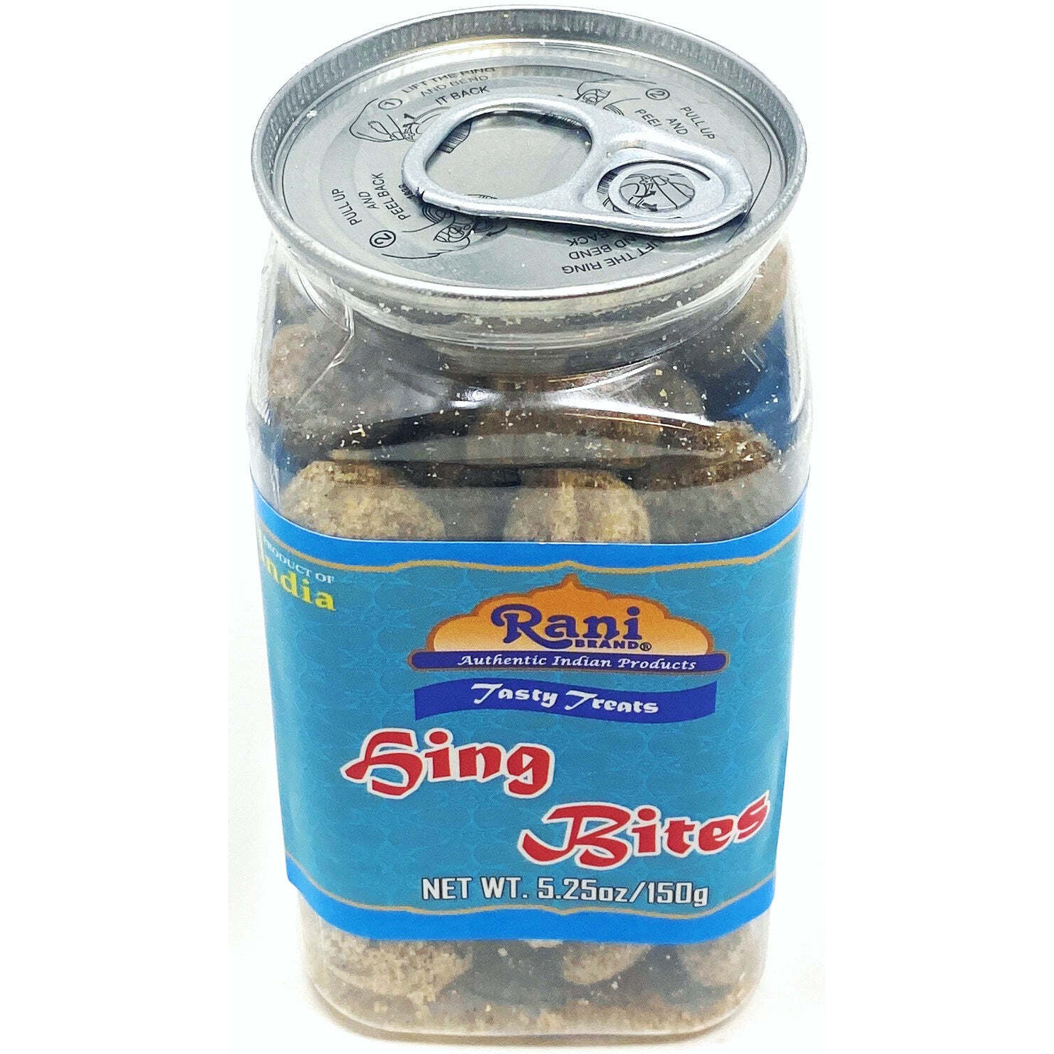 Rani Hing (Asafetida) Bites 5.25oz (150g) Vacuum Sealed, Easy Open Top, Resealable Container ~ Indian Tasty Treats, Vegan, Gluten Friendly, NON-GMO, Indian Origin