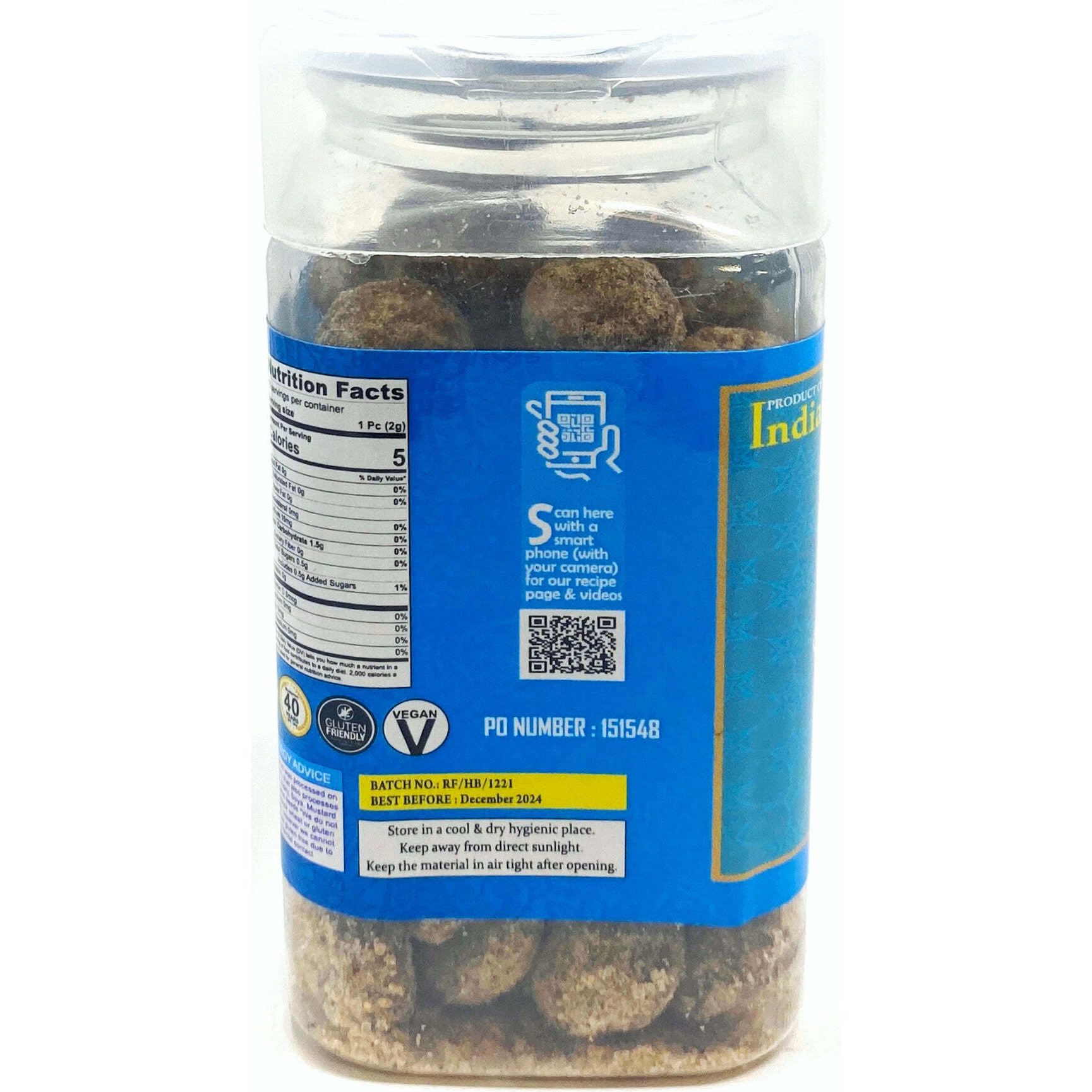 Rani Hing (Asafetida) Bites 5.25oz (150g) Vacuum Sealed, Easy Open Top, Resealable Container ~ Indian Tasty Treats, Vegan, Gluten Friendly, NON-GMO, Indian Origin