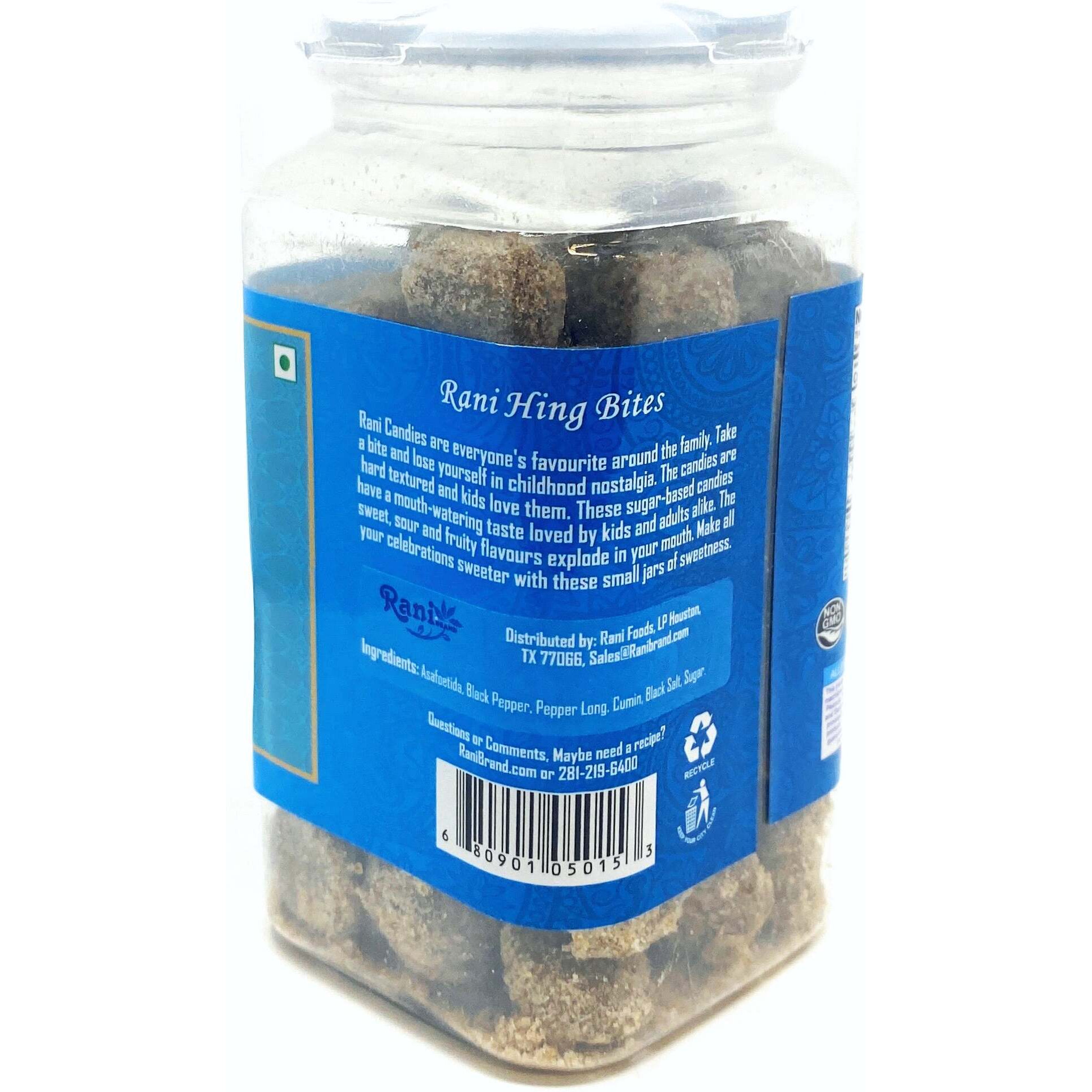 Rani Hing (Asafetida) Bites 5.25oz (150g) Vacuum Sealed, Easy Open Top, Resealable Container ~ Indian Tasty Treats, Vegan, Gluten Friendly, NON-GMO, Indian Origin