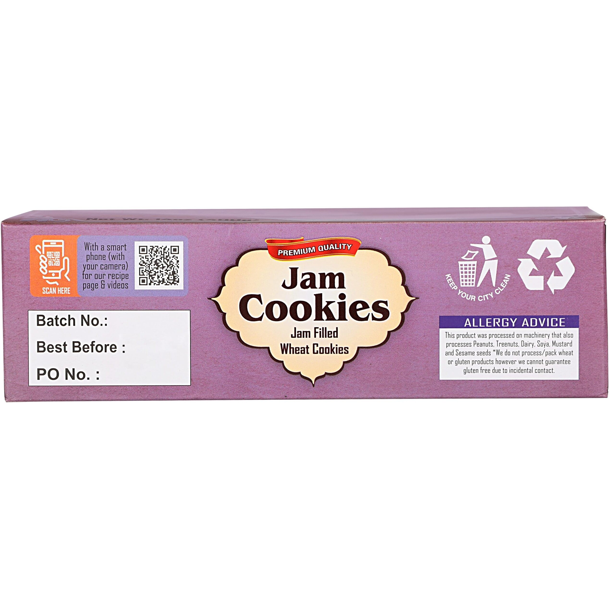 Rani Jam Cookies (Jam Filled Wheat Cookies) 14oz (400g) Pack of 3+1 FREE, Premium Quality Indian Cookies ~ Vegan, Non-GMO, Indian Origin