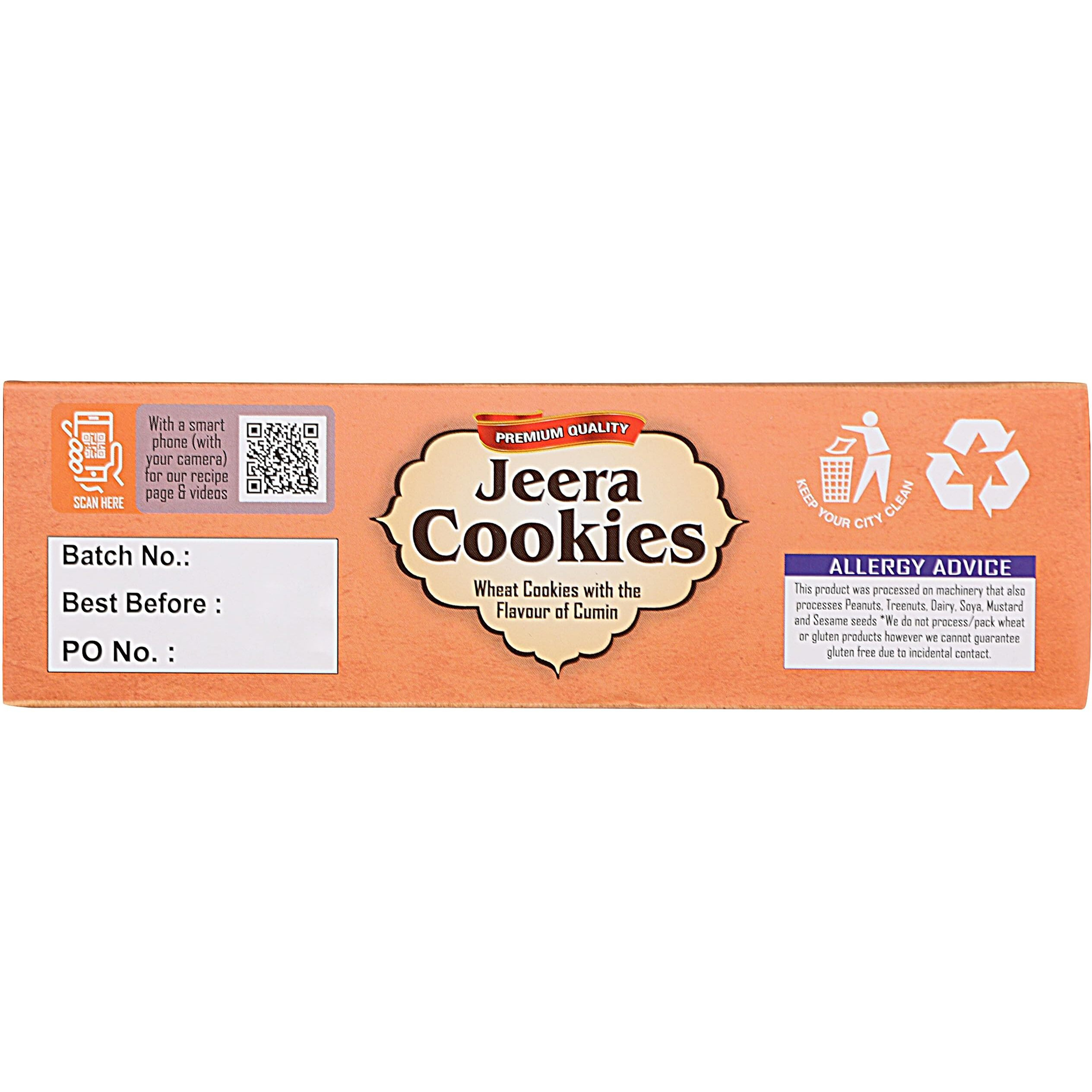 Rani Jeera Cookies (Wheat Cookies with the Flavor of Cumin) 14oz (400g) Premium Quality Indian Cookies ~ All Natural, Vegan, Non-GMO, Indian Origin