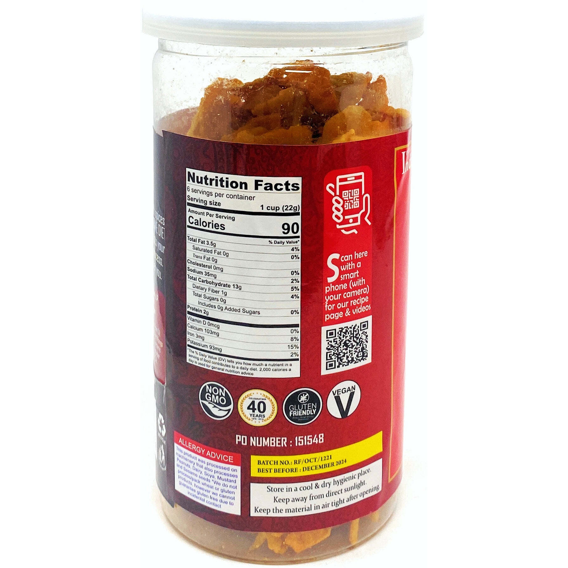 Rani Oat Chips Tomato 5.25oz (150g) Vacuum Sealed, Easy Open Top, Resealable Container ~ Indian Tasty Treats, Vegan, NON-GMO, Indian Origin
