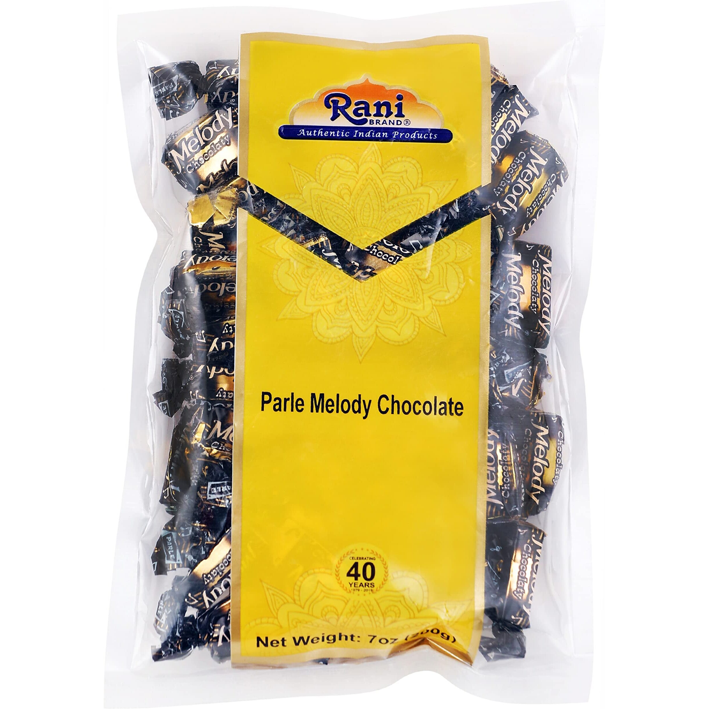 Rani Parle Melody Chocolate 7oz (200g) Individually Wrapped ~ Indian Tasty Treats, Vegan, Gluten Friendly, NON-GMO, Indian Origin