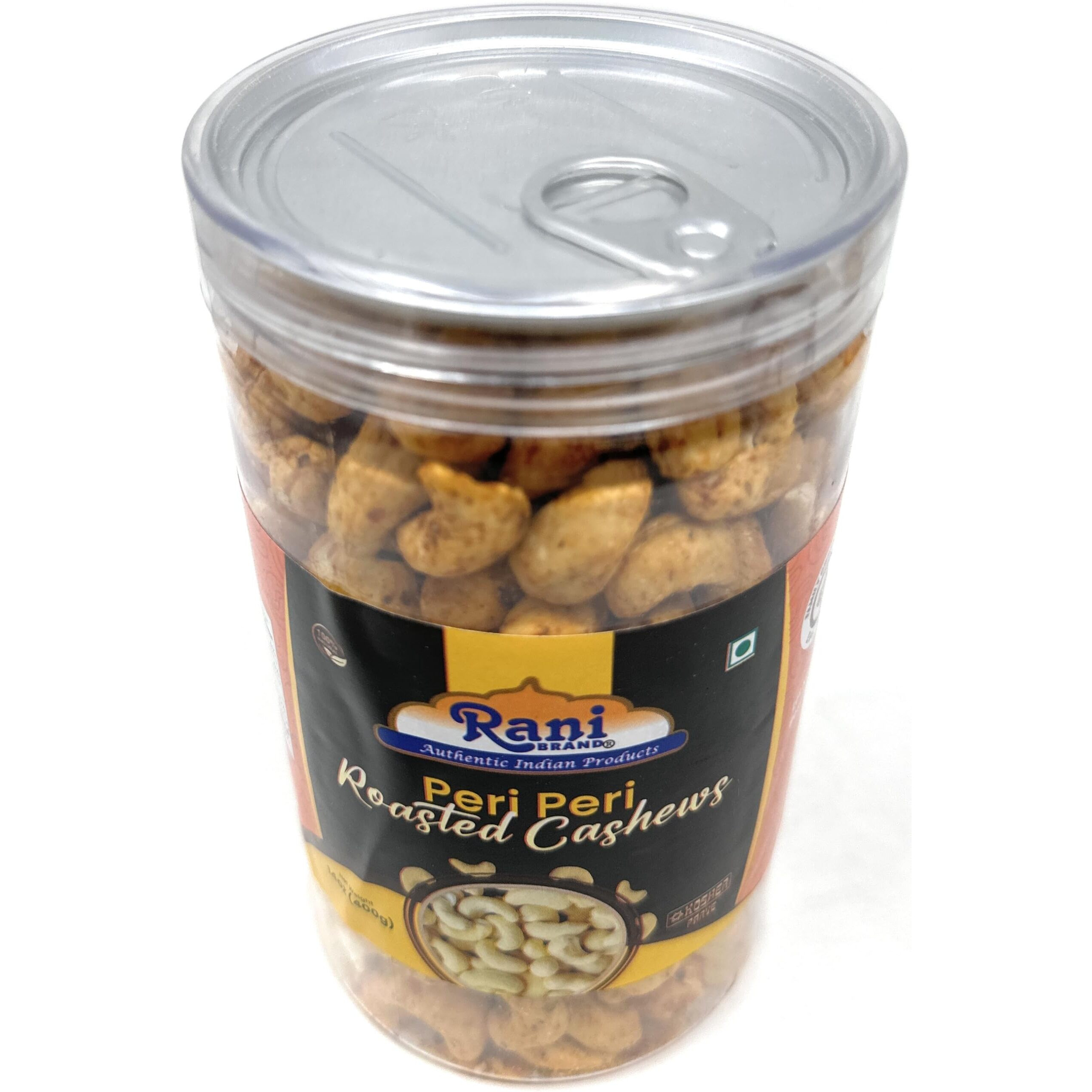 Rani Peri Peri Roasted Cashews 14oz (400g) PET Jar, Pack of 6, Non-Fried, Oil Free ~ All Natural, Vegan, Gluten Friendly, NON-GMO, Kosher, Air Roasted, Crunchy & Flavorful