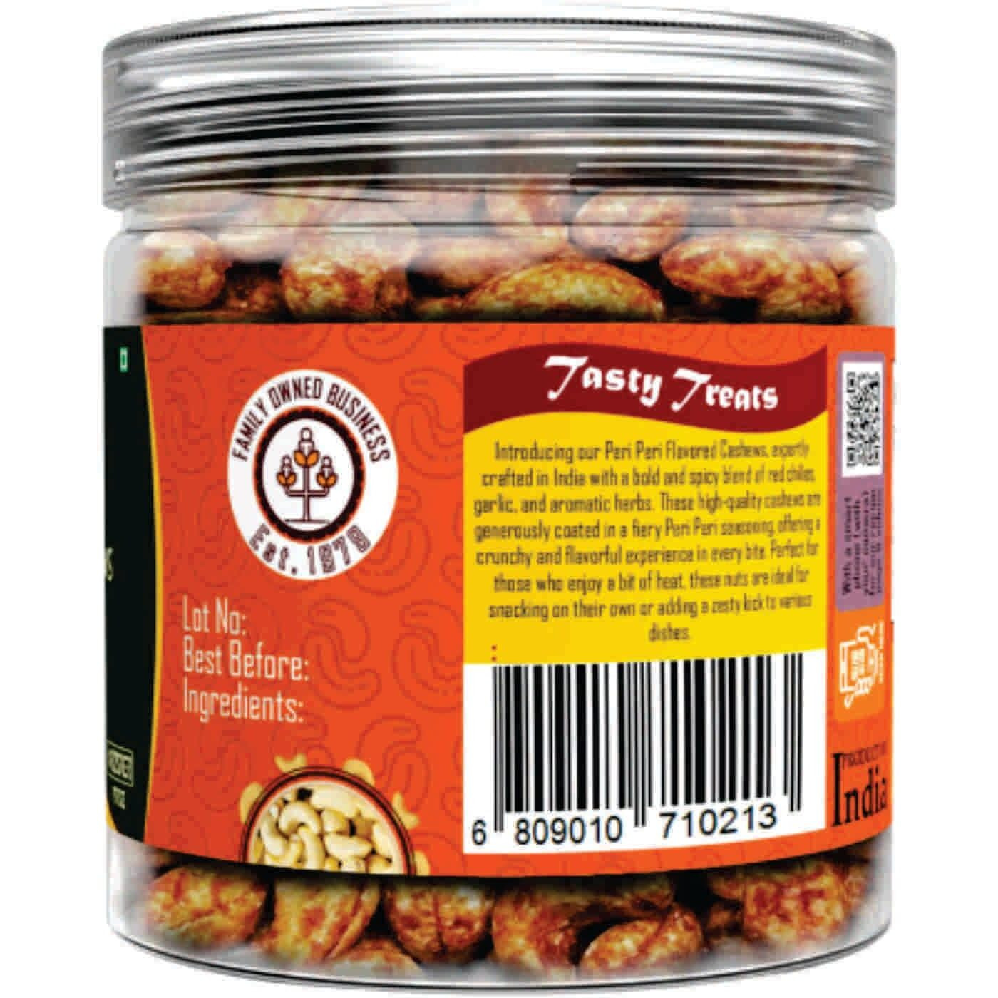 Rani Peri Peri Roasted Cashews 7oz (200g) PET Jar, Non-Fried, Oil Free ~ All Natural, Vegan, Gluten Friendly, NON-GMO, Kosher, Air Roasted, Crunchy & Flavorful