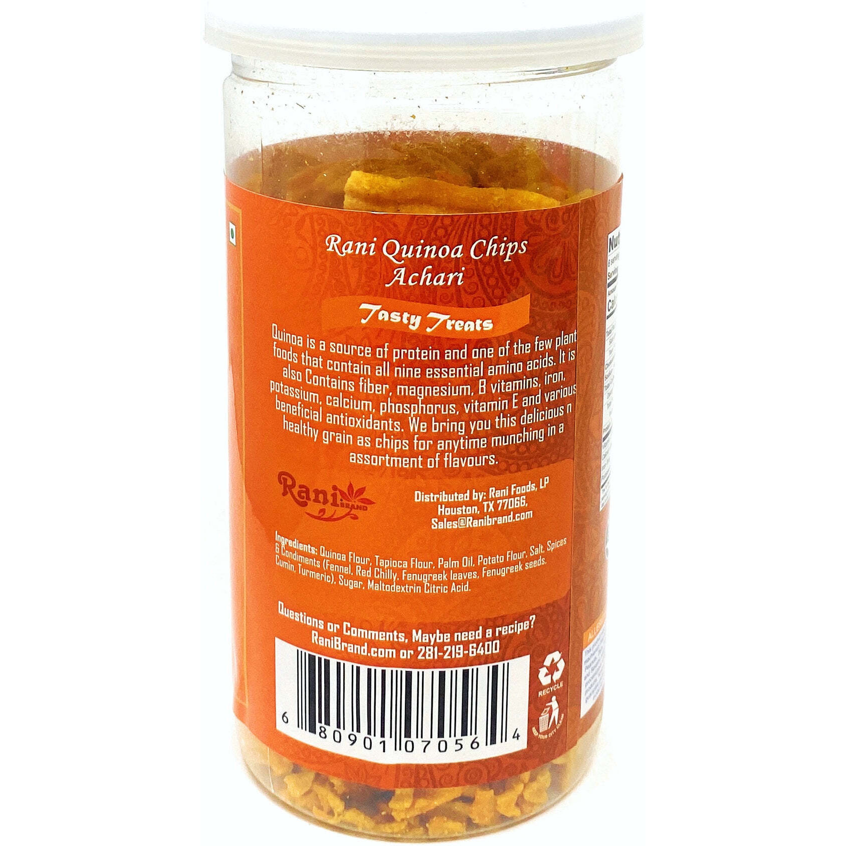 Rani Quinoa Chips Achari 5.25oz (150g) Vacuum Sealed, Easy Open Top, Resealable Container ~ Indian Tasty Treats, Vegan, NON-GMO, Indian Origin & Taste