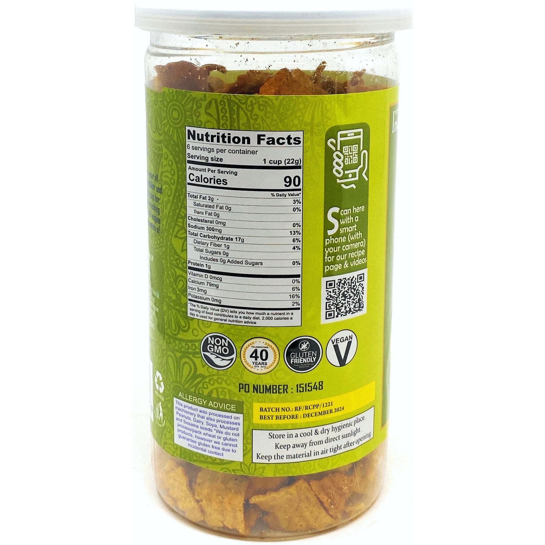 Rani Ragi Chips Peri-Peri 4.72oz (130g) Vacuum Sealed, Easy Open Top, Resealable Container ~ Indian Tasty Treats, Vegan, NON-GMO, Indian Origin & Taste