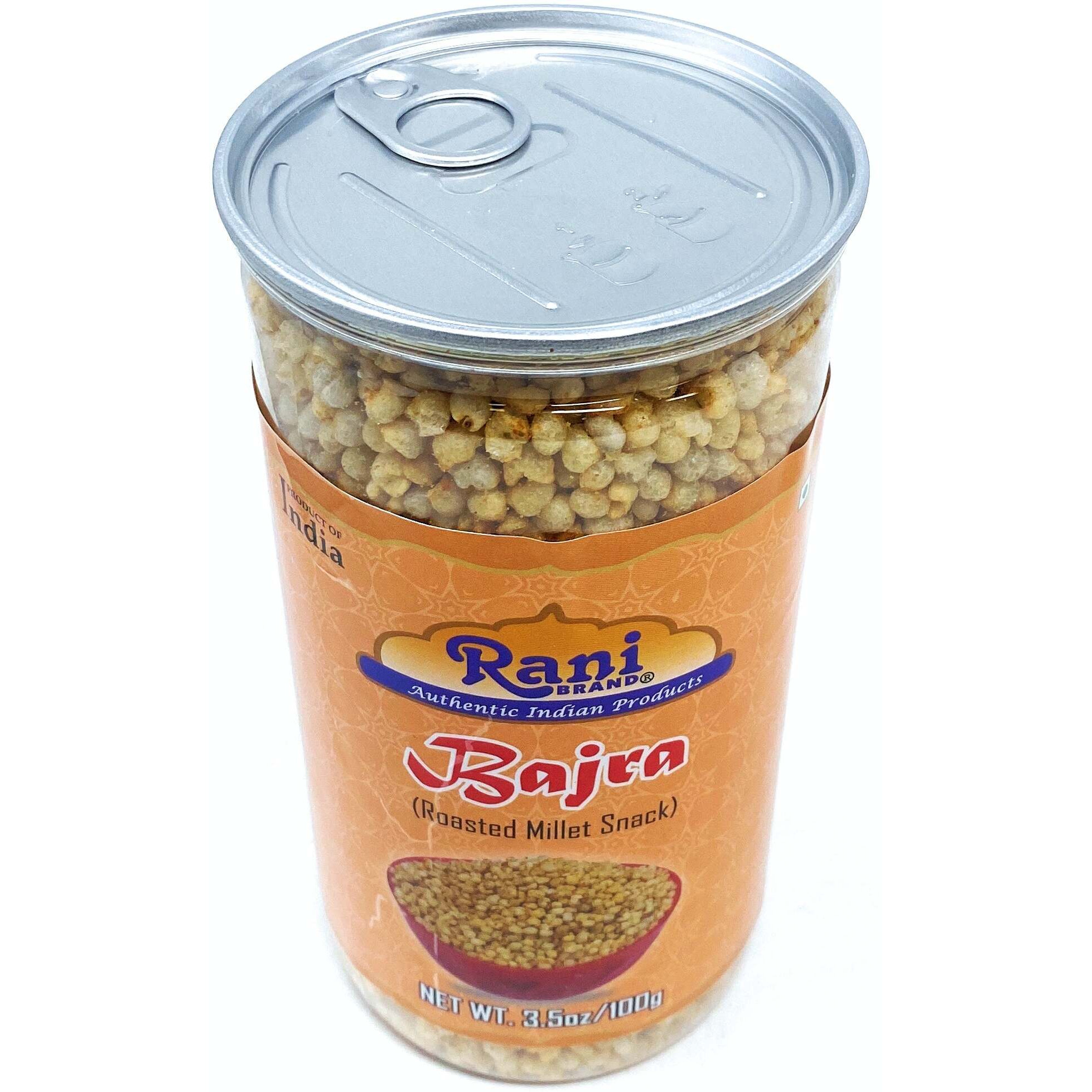 Rani Roasted Bajra Puff (Roasted Millet Snack) 3.5oz (100g) Vacuum Sealed, Easy Open Top, Resealable Container ~ Indian Tasty Treats, All Natural, Vegan, NON-GMO, Indian Origin