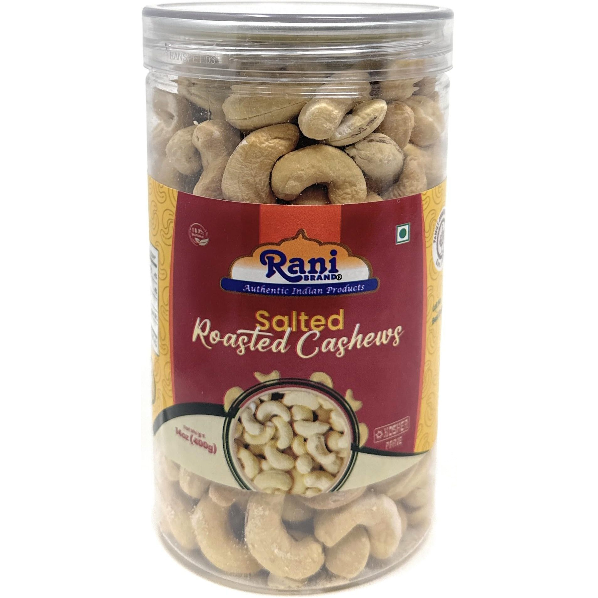 Rani Roasted Cashews Variety Pack (Salted, Black Pepper, Peri Peri) 14oz (400g) Pack of 3, PET Jar, Non-Fried, Oil Free ~ All Natural, Vegan, Gluten Friendly, NON-GMO, Kosher, Air Roasted