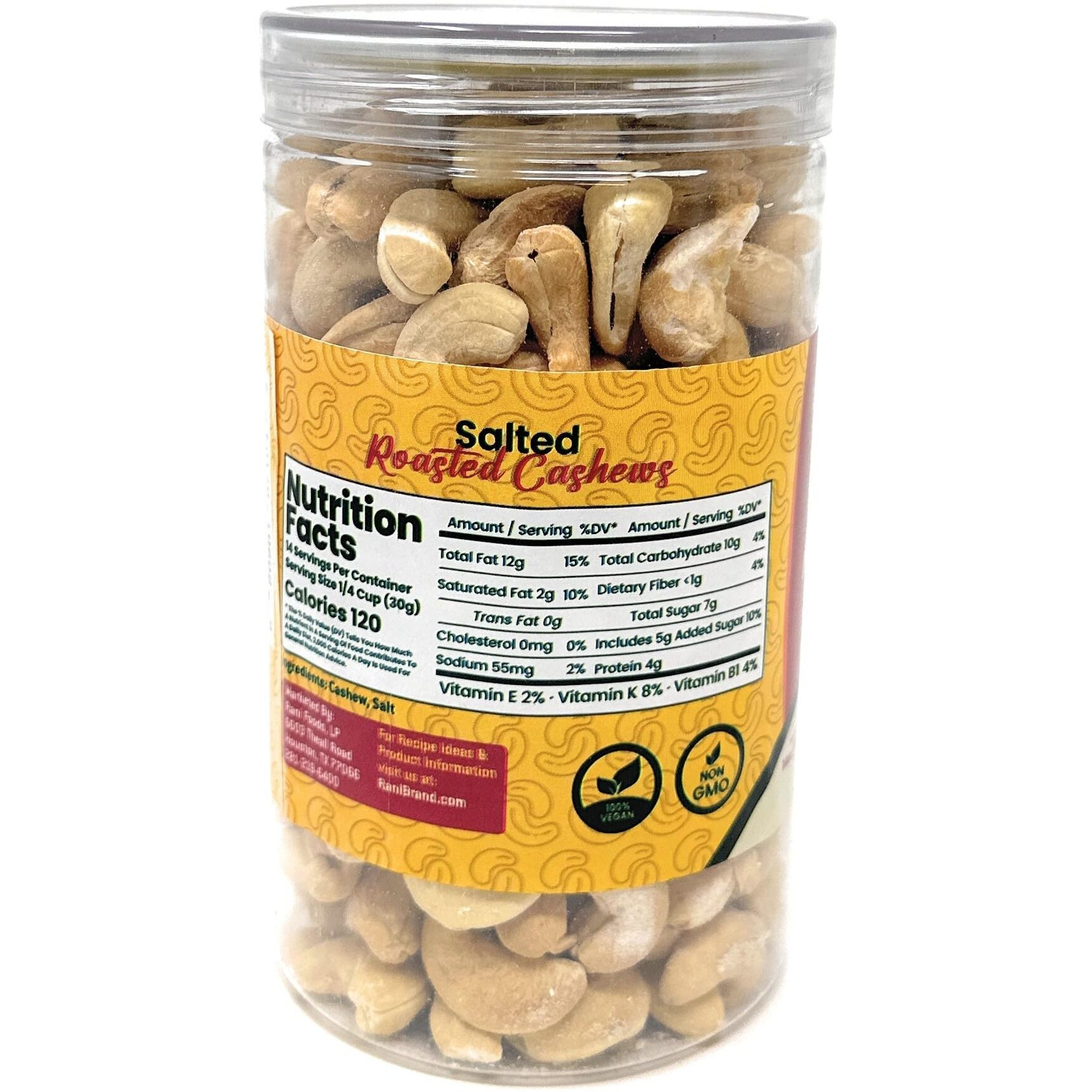 Rani Roasted Cashews Variety Pack (Salted, Black Pepper, Peri Peri) 14oz (400g) Pack of 3, PET Jar, Non-Fried, Oil Free ~ All Natural, Vegan, Gluten Friendly, NON-GMO, Kosher, Air Roasted