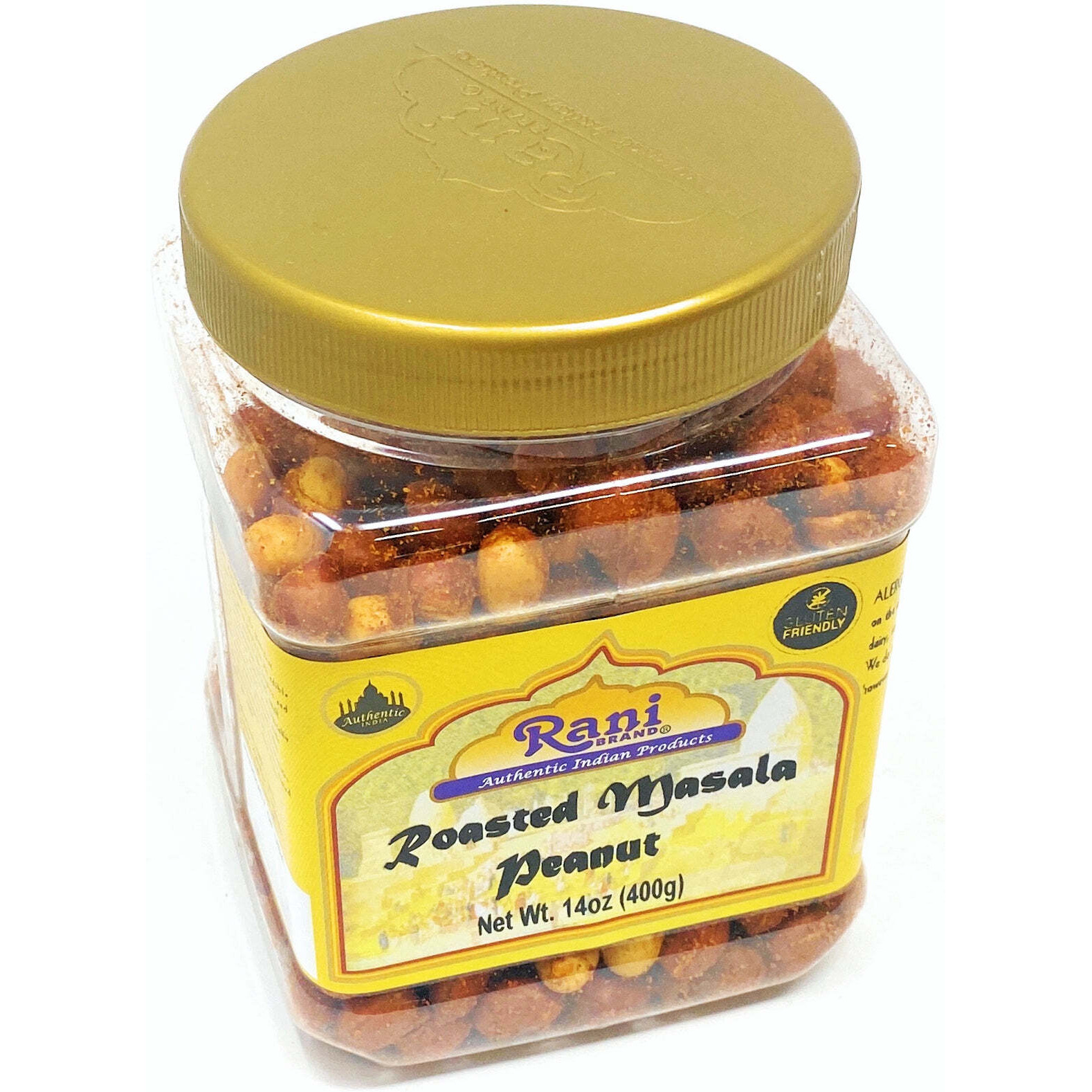 Rani Roasted Masala Peanuts 14oz (400g) PET Jar ~ Freshly Made, All Natural, No Preservatives, Gluten Friendly, Vegan, NON-GMO, Product of USA ~ Spanish Grade Groundnut