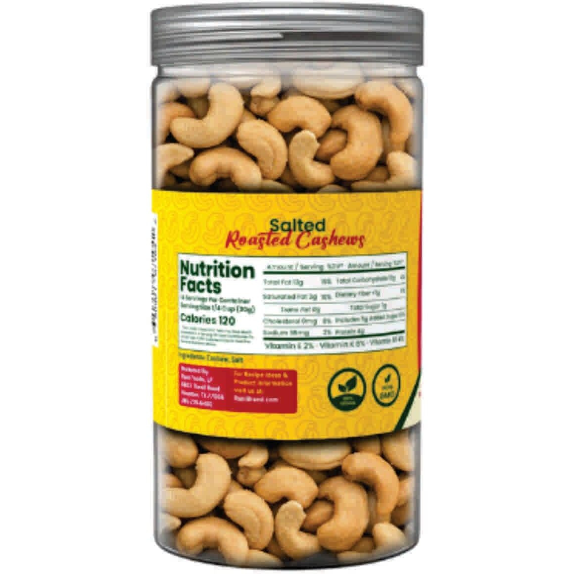 Rani Salted Roasted Cashews 14oz (400g) PET Jar, Non-Fried, Oil Free ~ All Natural, Vegan, Gluten Friendly, NON-GMO, Kosher, Air Roasted, Crunchy & Flavorful (Size 14oz (400g))