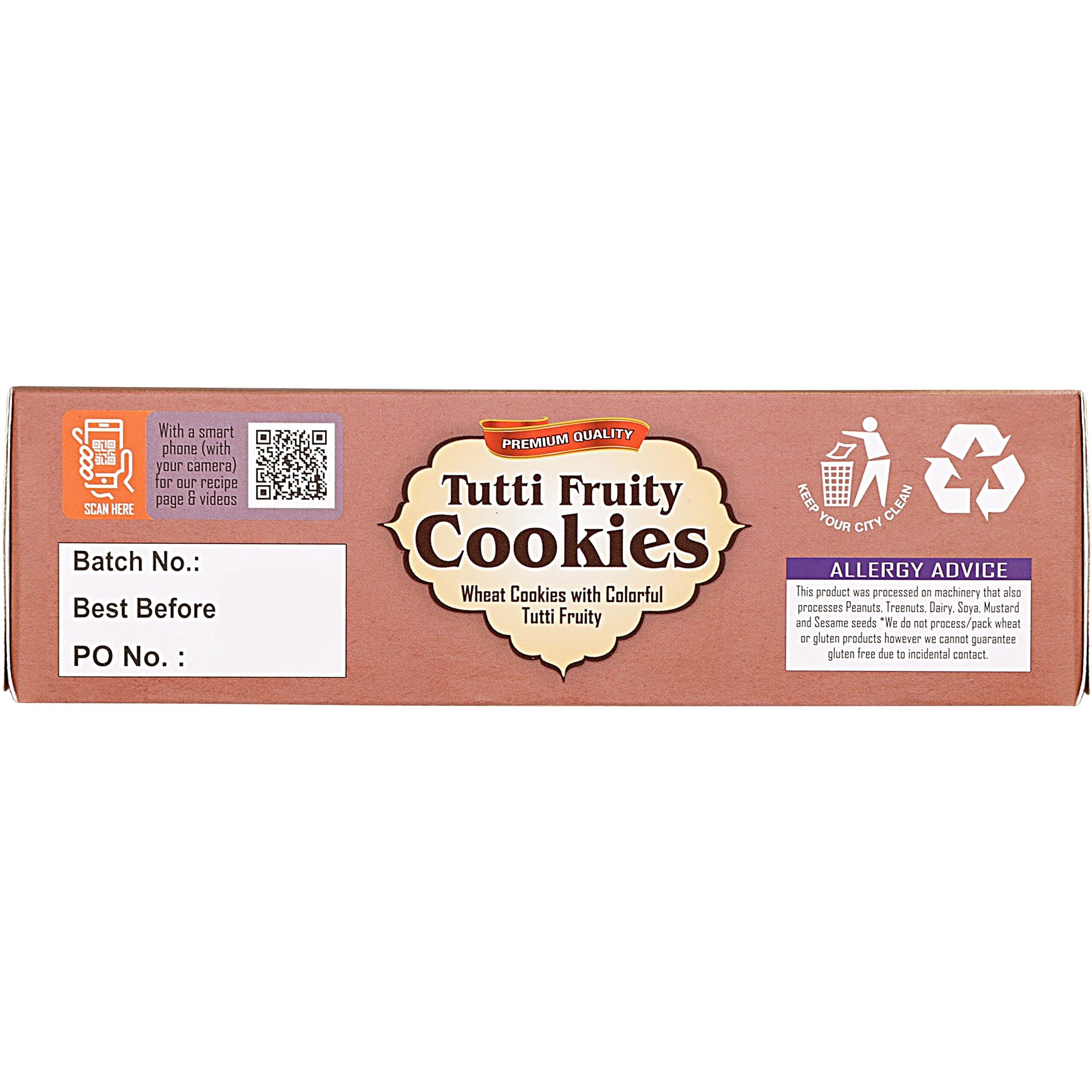 Rani Tutti Fruity Cookies (Wheat Cookies with Colorful Tutti Fruity) 14oz (400g) Pack of 3+1 FREE, Premium Quality Indian Cookies ~ Vegan, Non-GMO, Indian Origin (Size 14oz (400g))