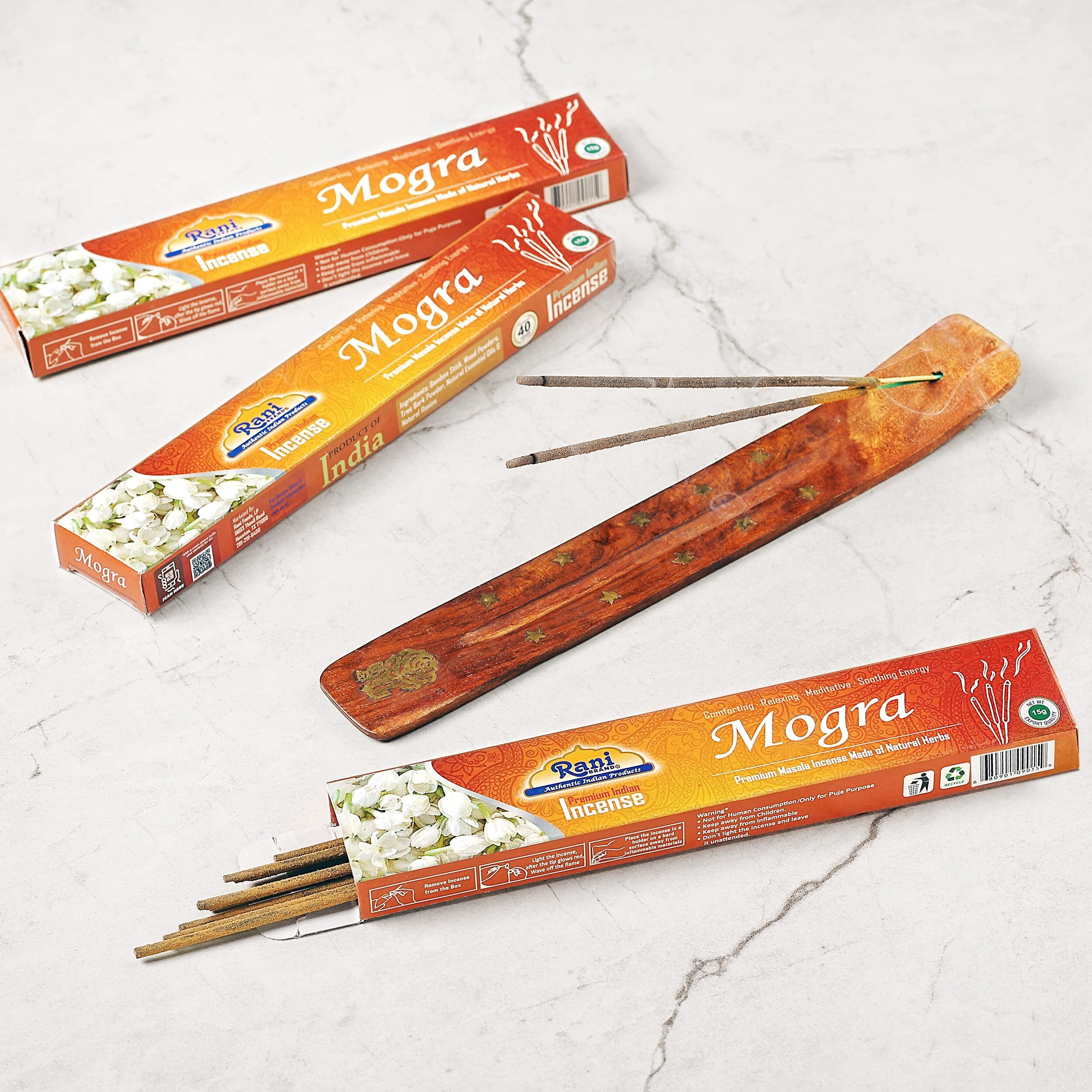Rani Brand Mogra Incense (15g x 10 Packets, Total 100 Sticks) for Puja, Meditation & Home Fragrance