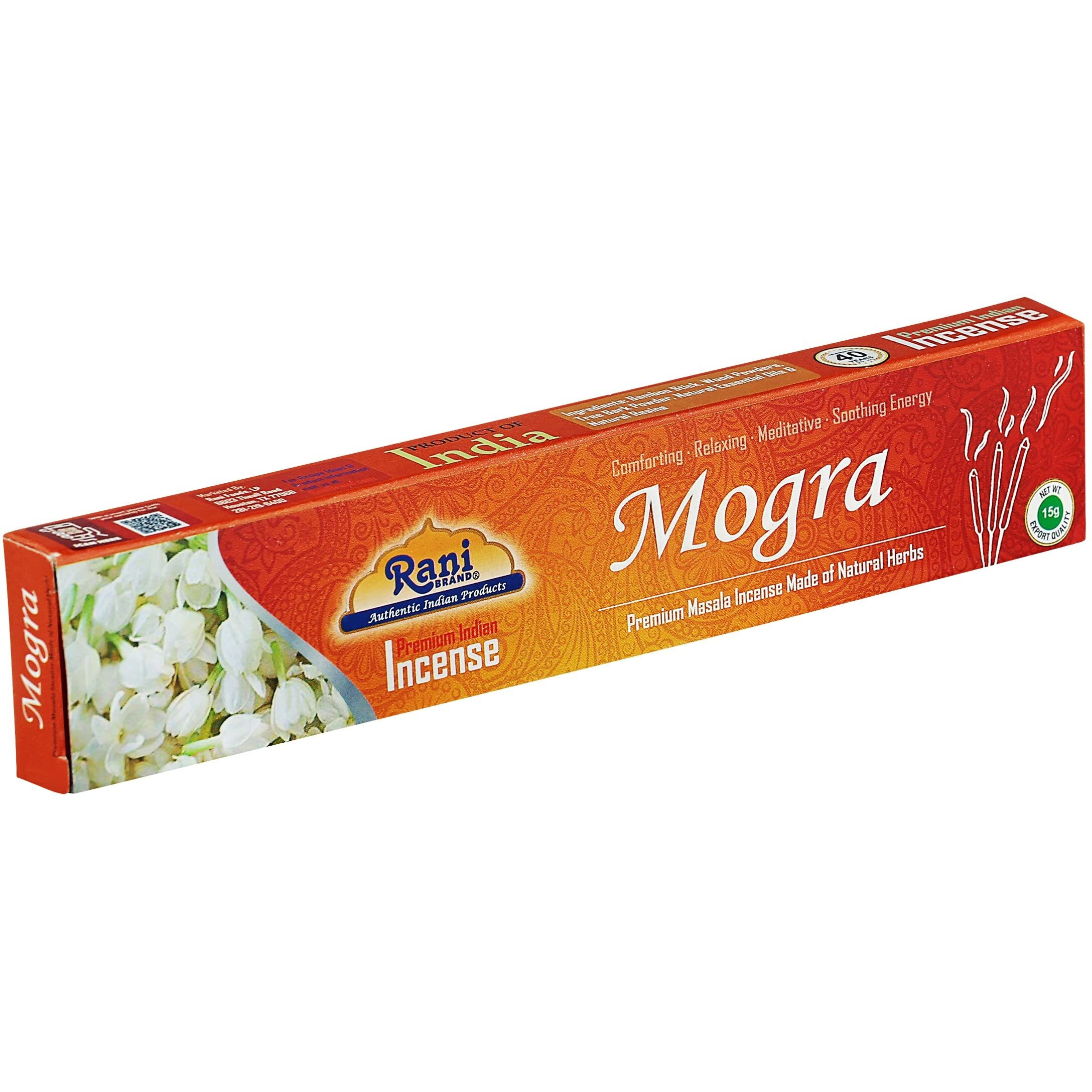 Rani Brand Mogra Incense (15g x 10 Packets, Total 100 Sticks) for Puja, Meditation & Home Fragrance