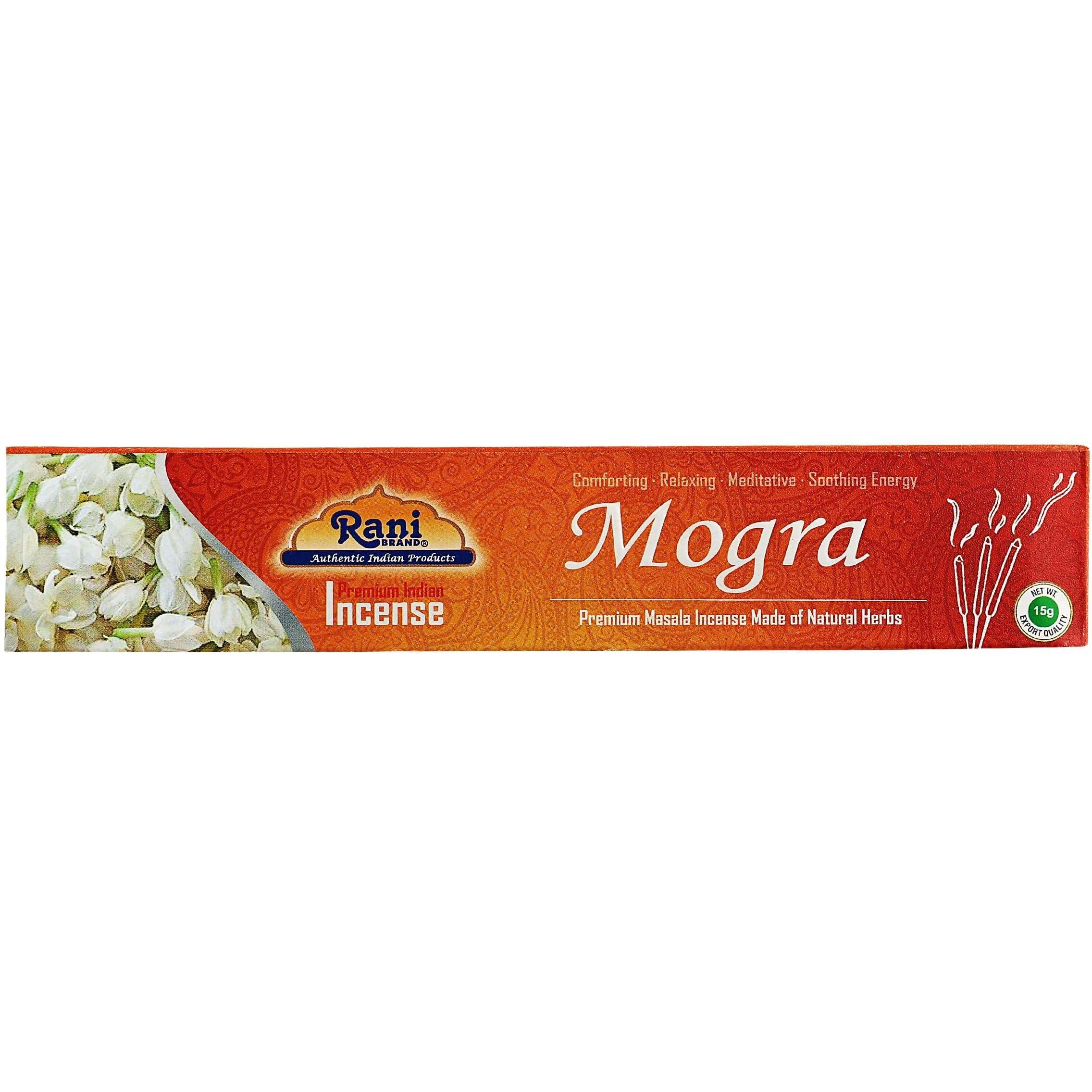 Rani Brand Mogra Incense (15g x 10 Packets, Total 100 Sticks) for Puja, Meditation & Home Fragrance