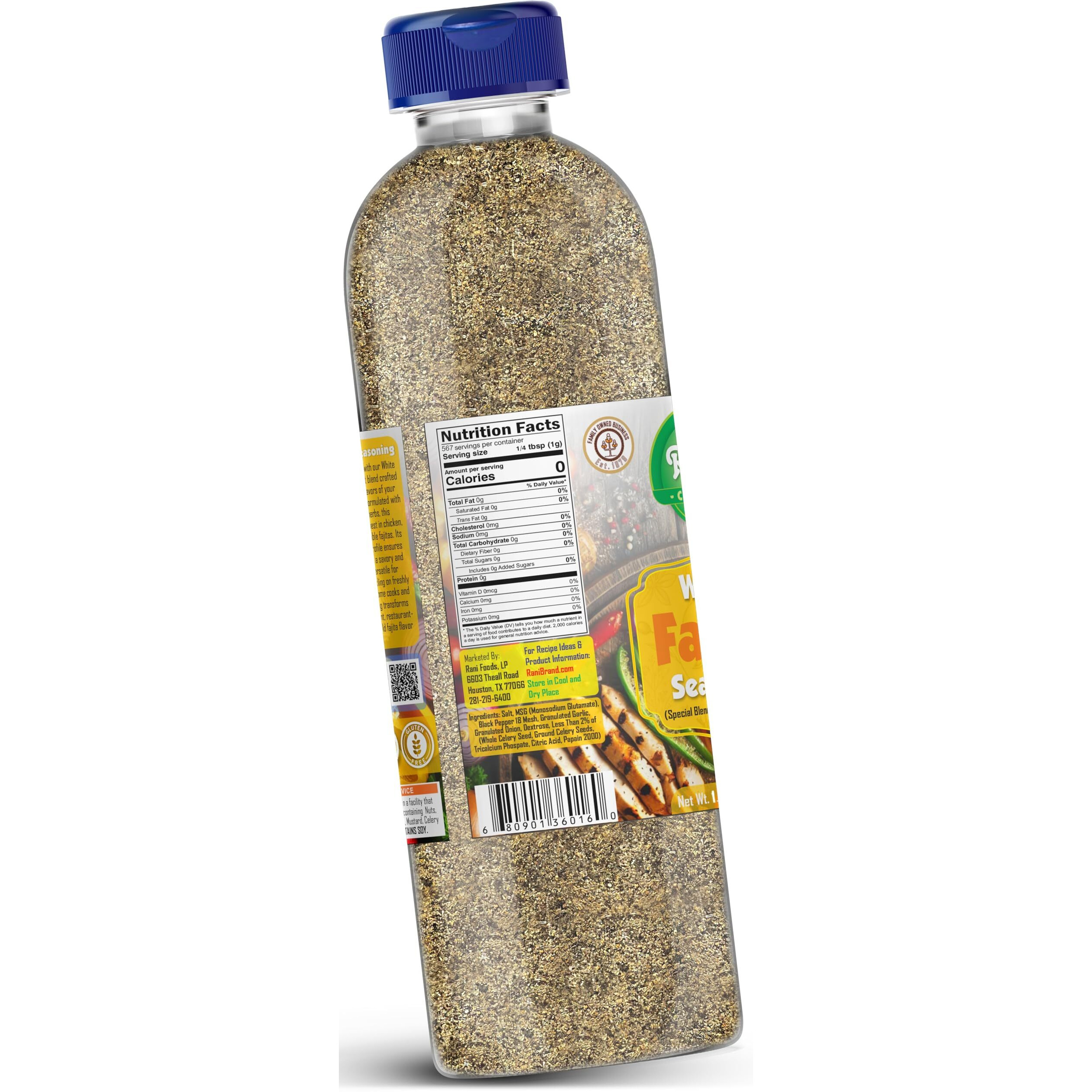Rani White Fajita Seasoning (Special Blend for Fajitas, Tacos & Dips) 36oz (2.25lbs) 1.02kg PET Jar ~ All Natural, Gluten Friendly, NON-GMO, Kosher, Vegan, Indian Origin (Size 36oz (2.25lbs) 1.02kg)