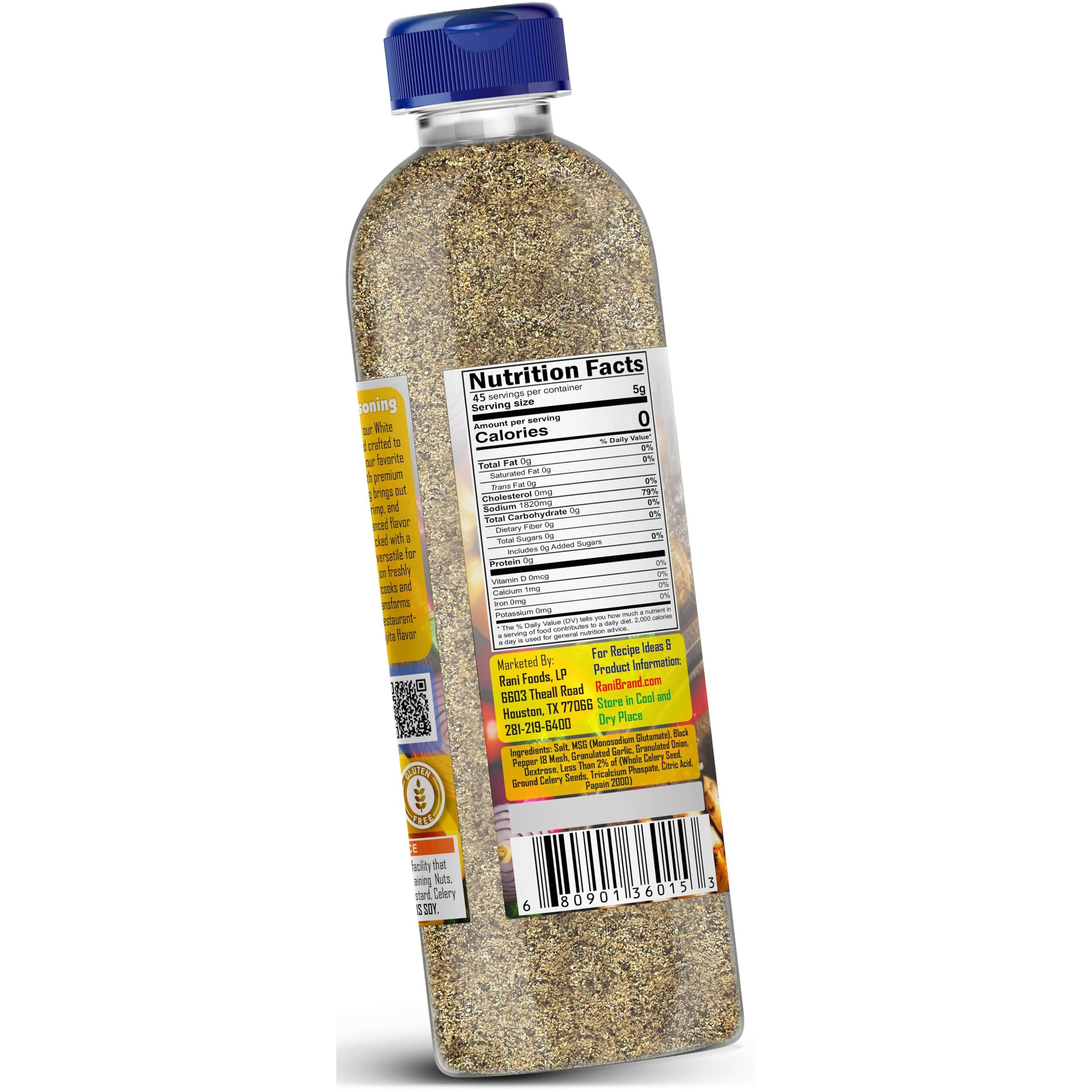 Rani White Fajita Seasoning (Special Blend for Fajitas, Tacos & Dips) 8oz (227g) PET Jar ~ All Natural, Gluten Friendly, NON-GMO, Kosher, Vegan, Indian Origin (Size 8oz (227g))
