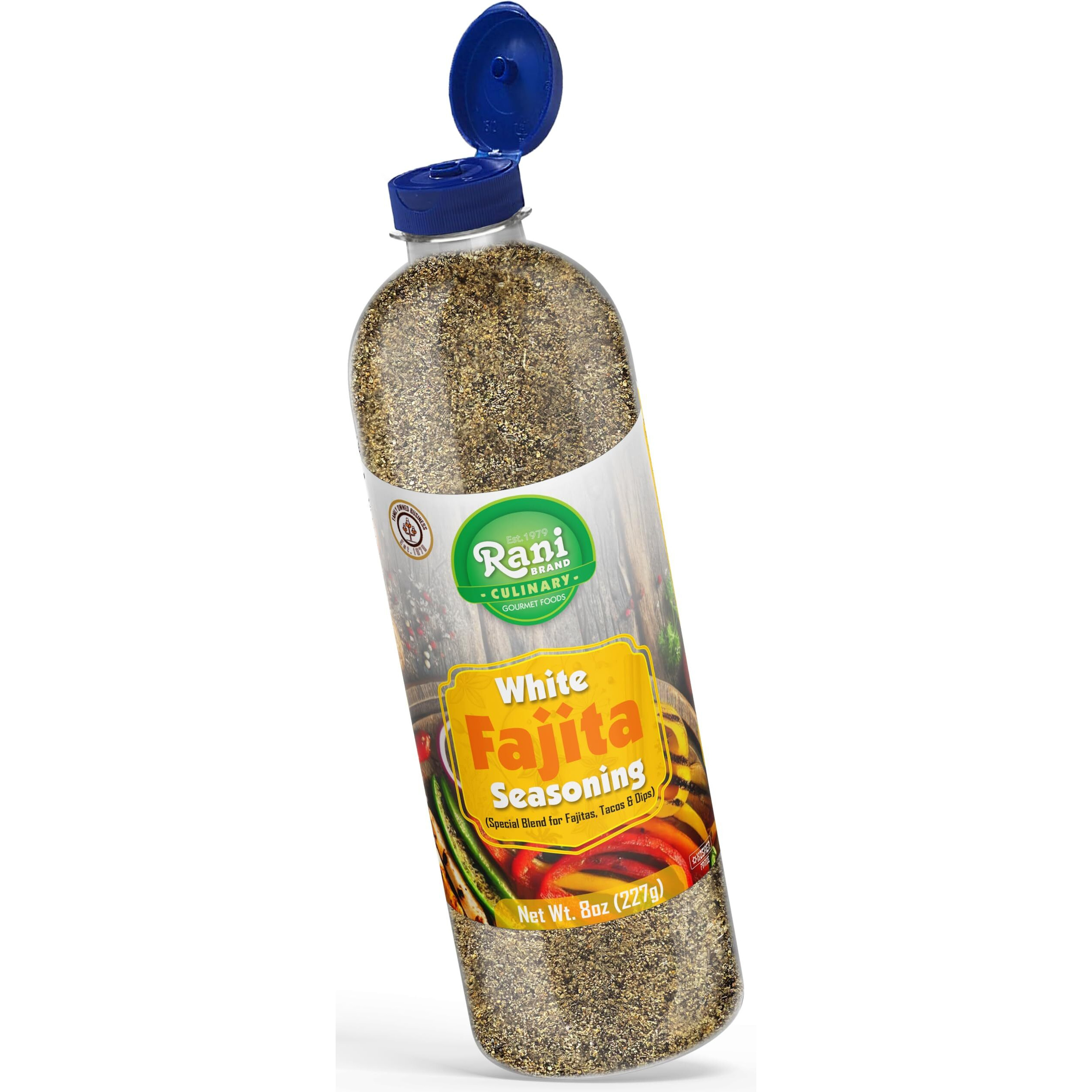 Rani White Fajita Seasoning (Special Blend for Fajitas, Tacos & Dips) 8oz (227g) PET Jar ~ All Natural, Gluten Friendly, NON-GMO, Kosher, Vegan, Indian Origin (Size 8oz (227g))