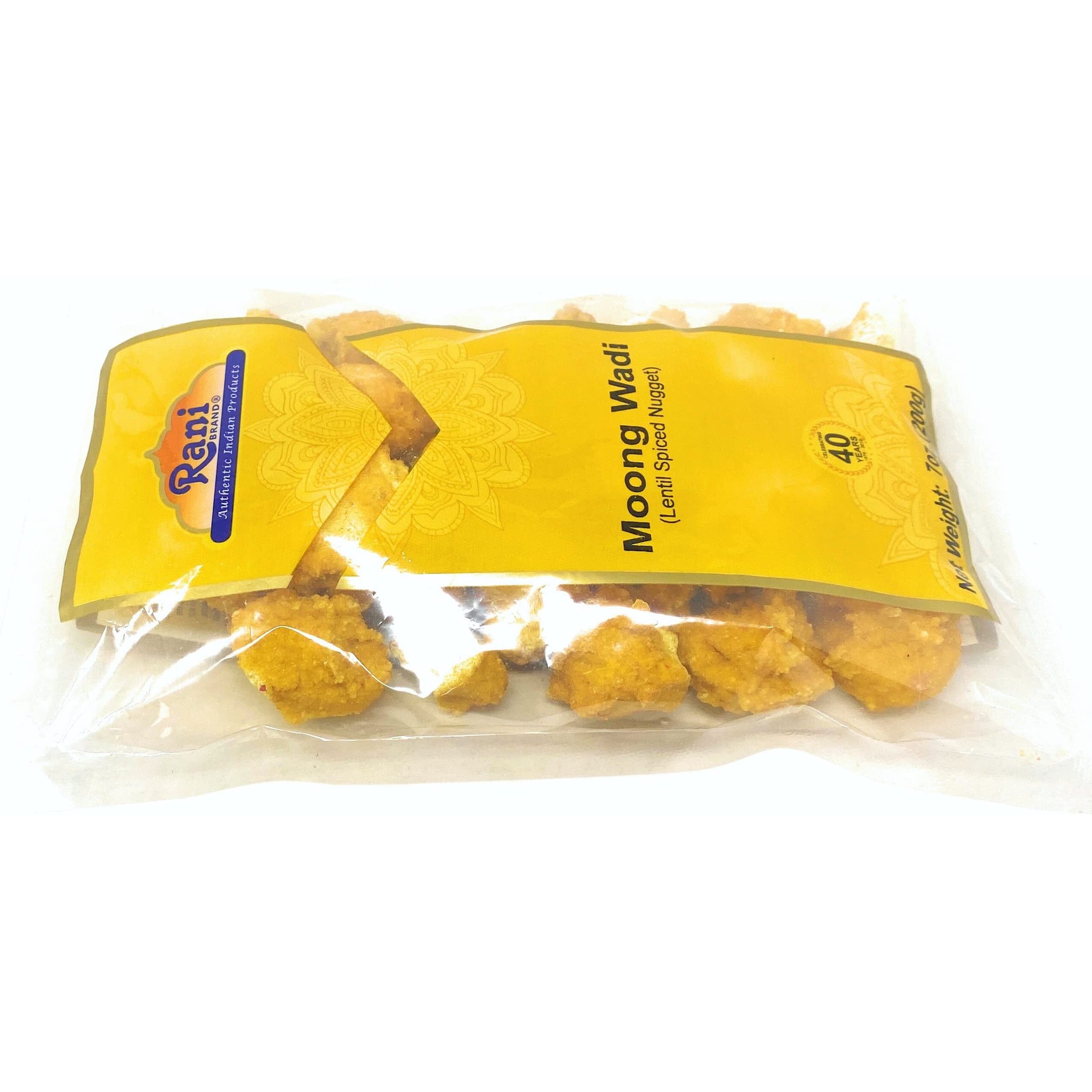 Rani Moong Wadi (Vadi), Lentil Spiced Nugget / Chunks 7oz (200g) ~ High Protein, All Natural, Vegan, No Colors, Indian Origin