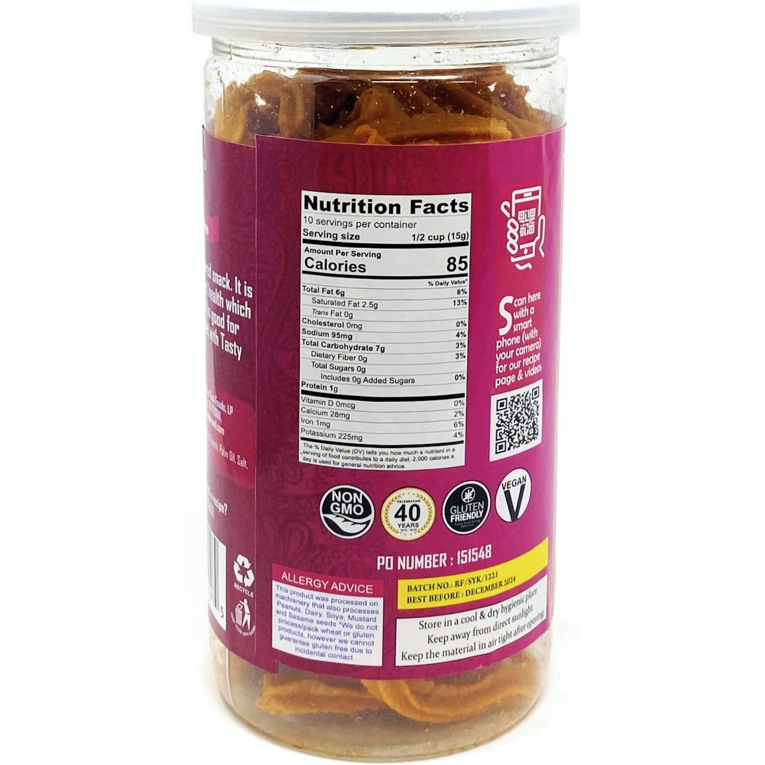 Rani Soya Sticks 5.25oz (150g) Vacuum Sealed, Easy Open Top, Resealable Container ~ Indian Tasty Treats, All Natural, Vegan, NON-GMO, Indian Origin (Size 5.25oz (150g))