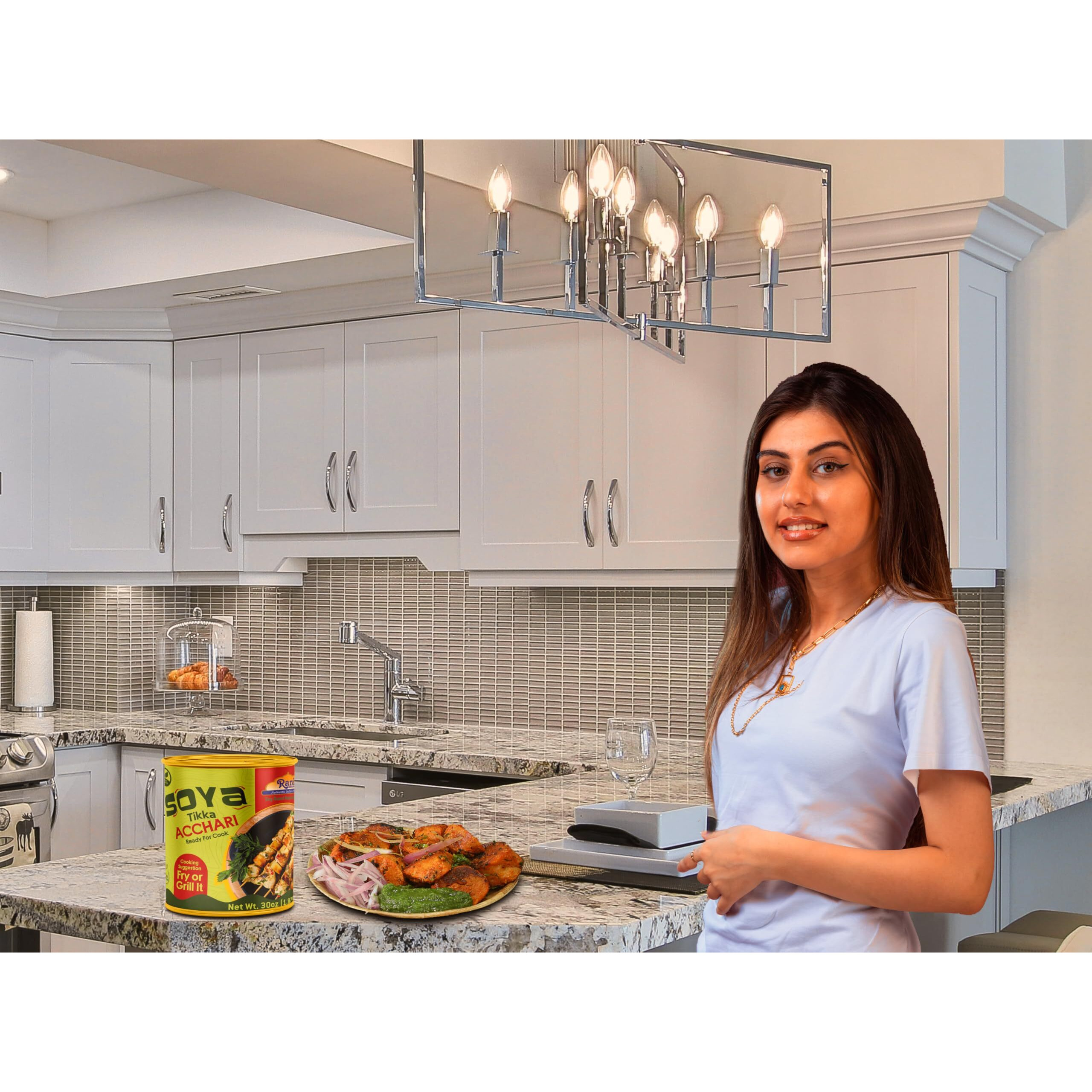 Rani Soya Tikka Achari 30oz (1.875lbs) 850g, Pack of 2, Ready for Cook ~ Easy Open Lid, All Natural, Vegan, No Colors, NON-GMO, Kosher, Indian Origin, Soy Based Meat Substitute (Size 30oz (1.875lbs) 850g)