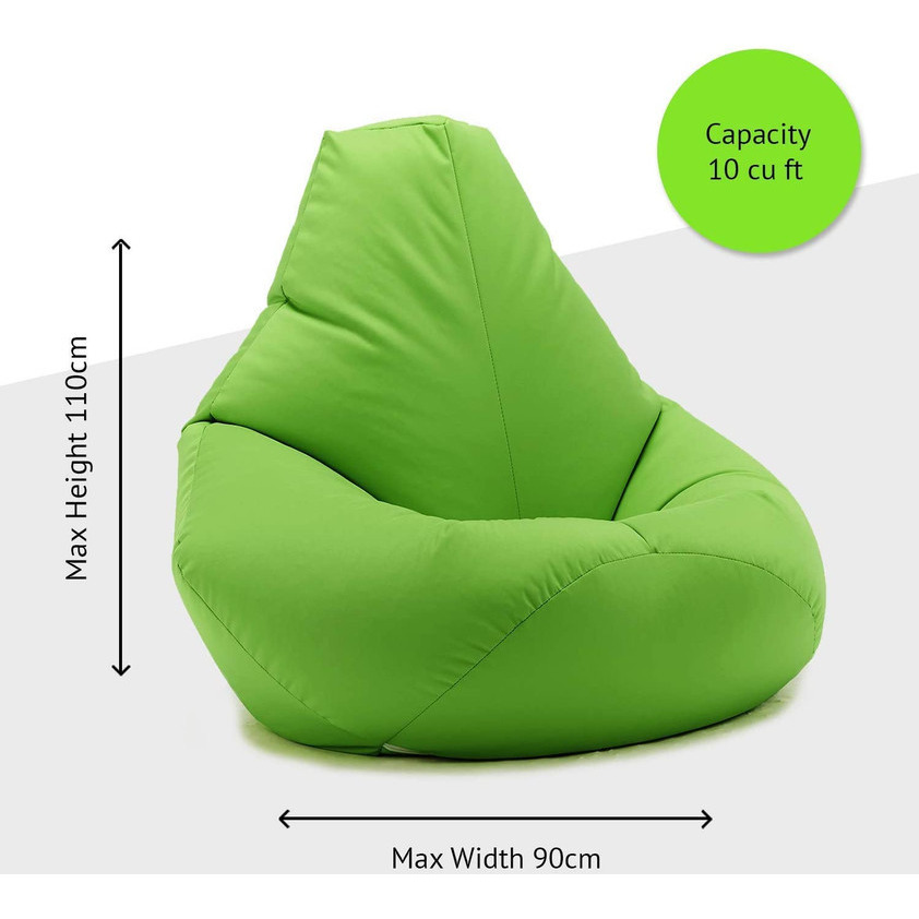 Leather Bean Bag Chair Cover Only (Without Bean Fillers) Protective Liner Product by Ink Craft (Size: XL, Color: Green)