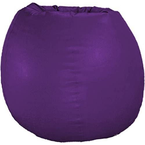 Leather Bean Bag Chair Cover Only (Without Bean Fillers) Protective Liner Product by Ink Craft (Size: XXXL, Color: Purple)
