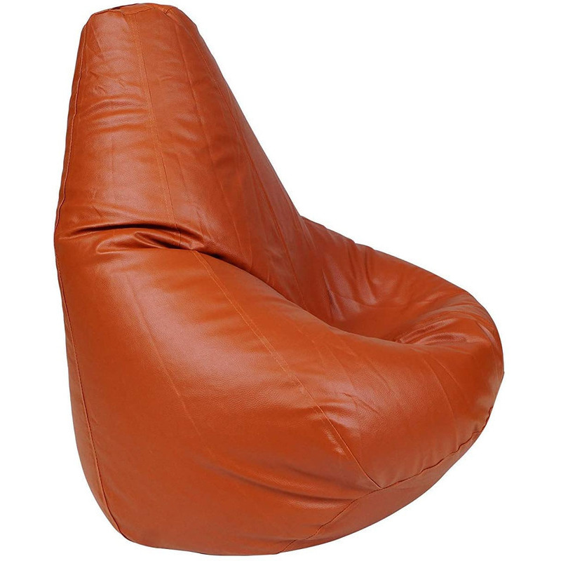 Leather Bean Bag Chair Cover Only (Without Bean Fillers) Protective Liner Product by Ink Craft (Size: XXXL, Color: Tan)