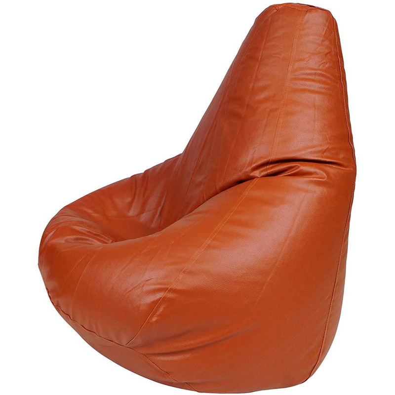 Leather Bean Bag Chair Cover Only (Without Bean Fillers) Protective Liner Product by Ink Craft (Size: XXXL, Color: Tan)