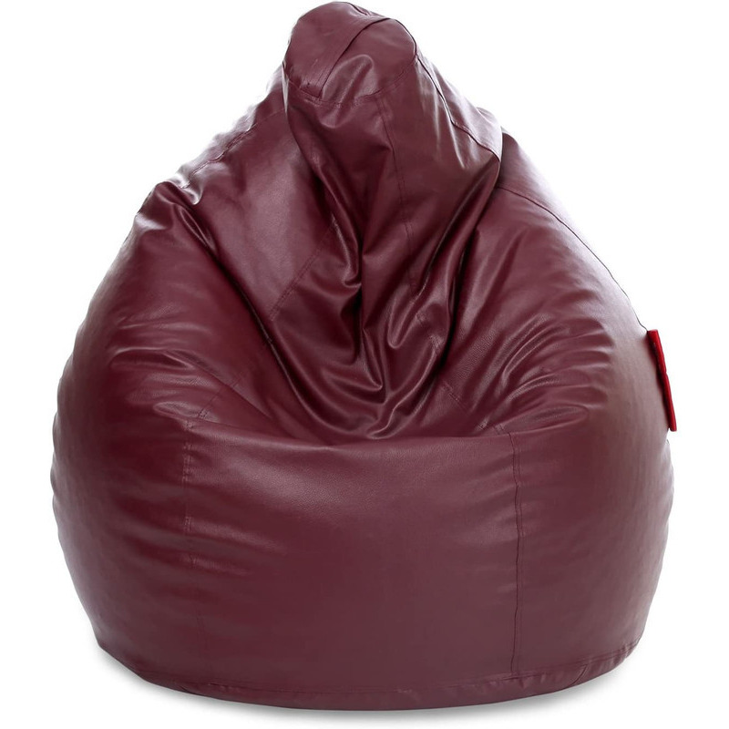 Leather Bean Bag Chair Cover Only (Without Bean Fillers) Protective Liner Product by Ink Craft (Size: XXXL, Color: MAROON)