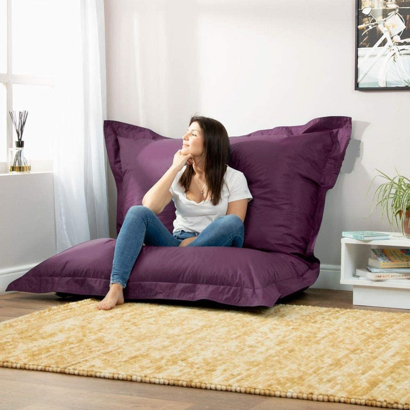 Inkcraft Large Washable Memory Foam Furniture Bean Bag Chair Cover Without Bean Filling (Size: 71x55, Color: PURPLE)