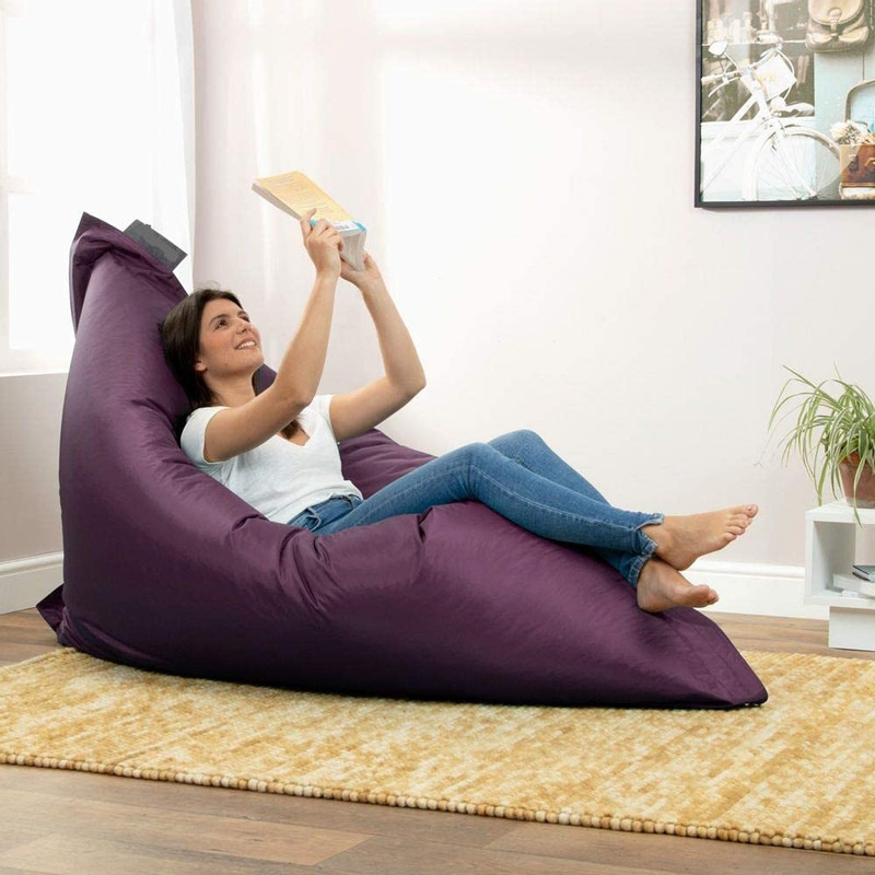Inkcraft Large Washable Memory Foam Furniture Bean Bag Chair Cover Without Bean Filling (Size: 71x55, Color: PURPLE)